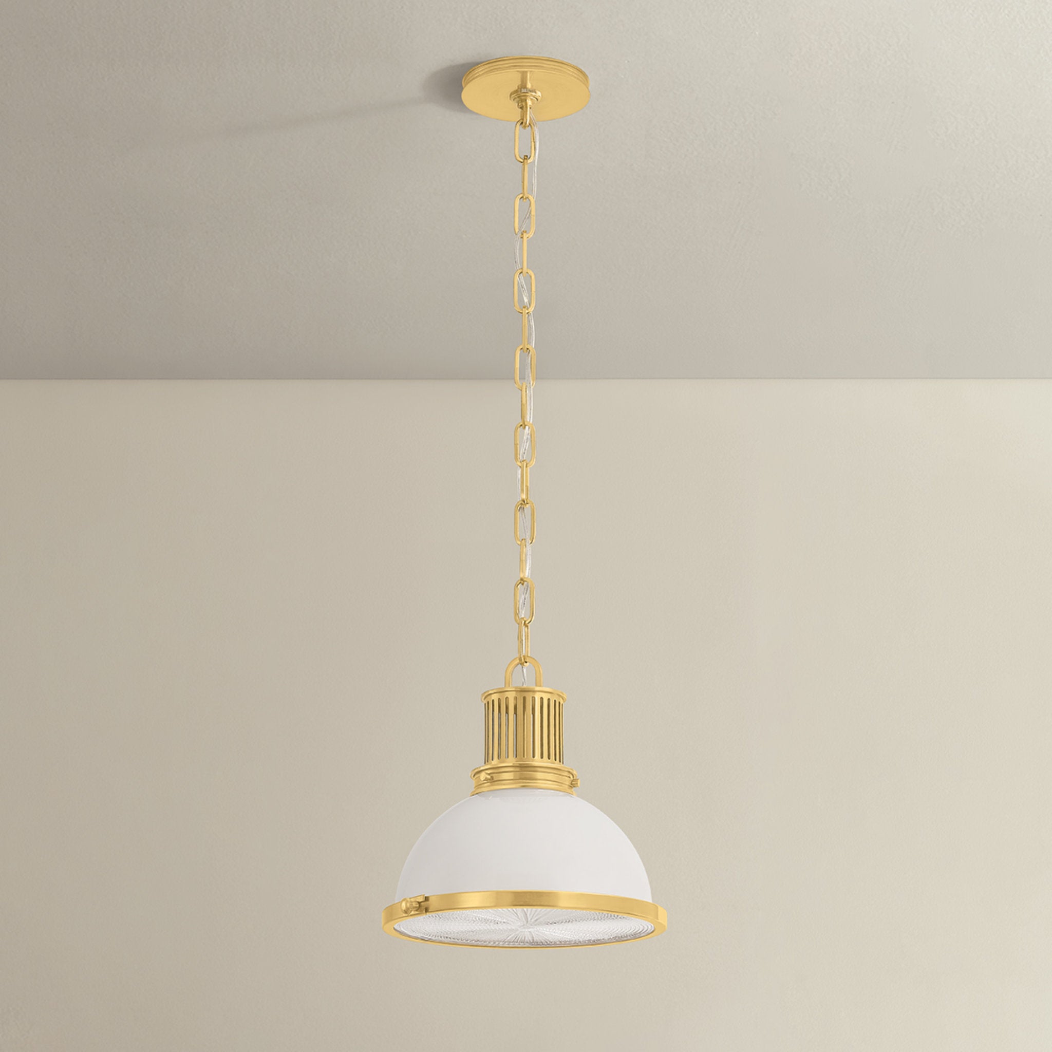 Pinesbridge 1-Light Pendant in Aged Brass 10.5W x 10.5H