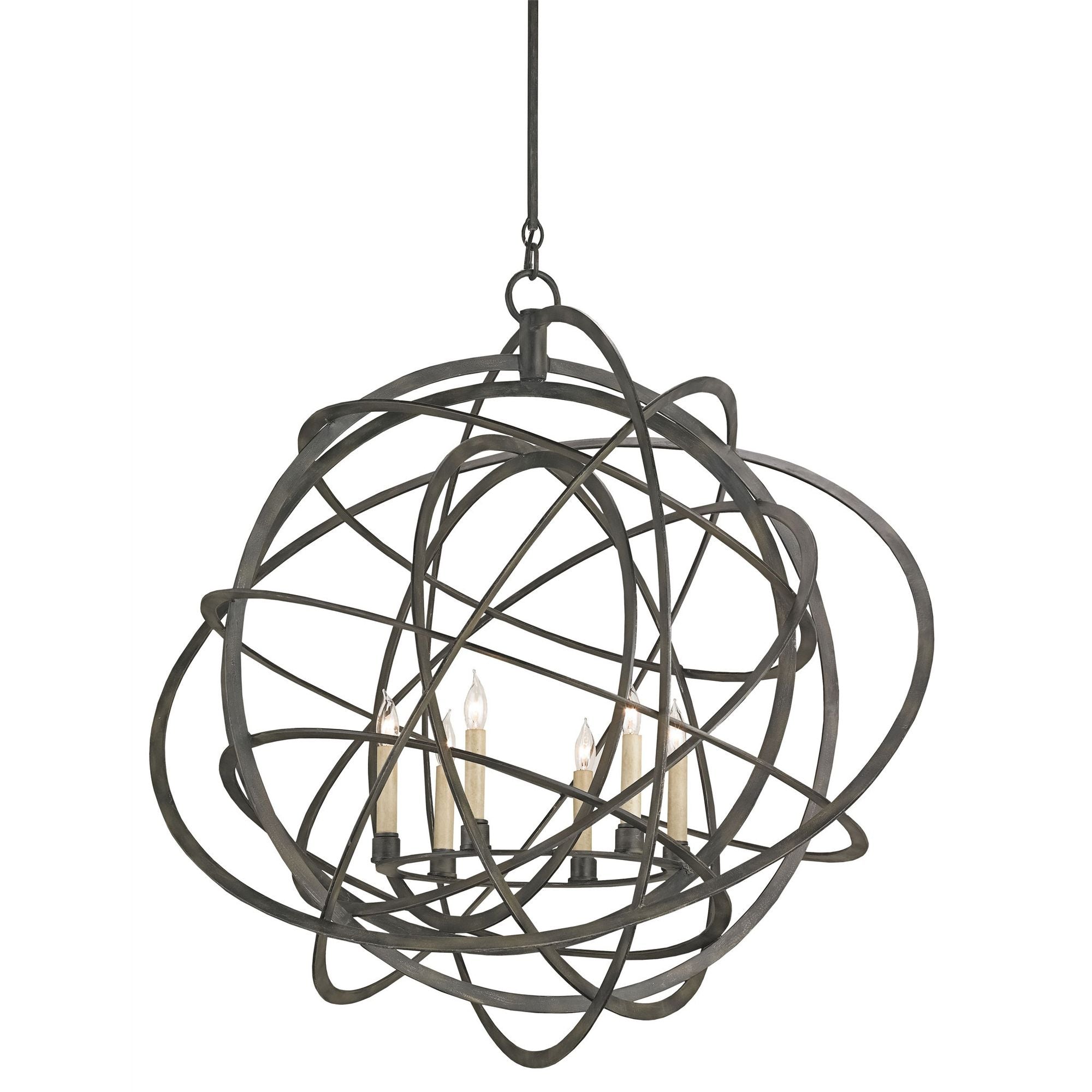 Genesis Black Orb Chandelier - Black Iron