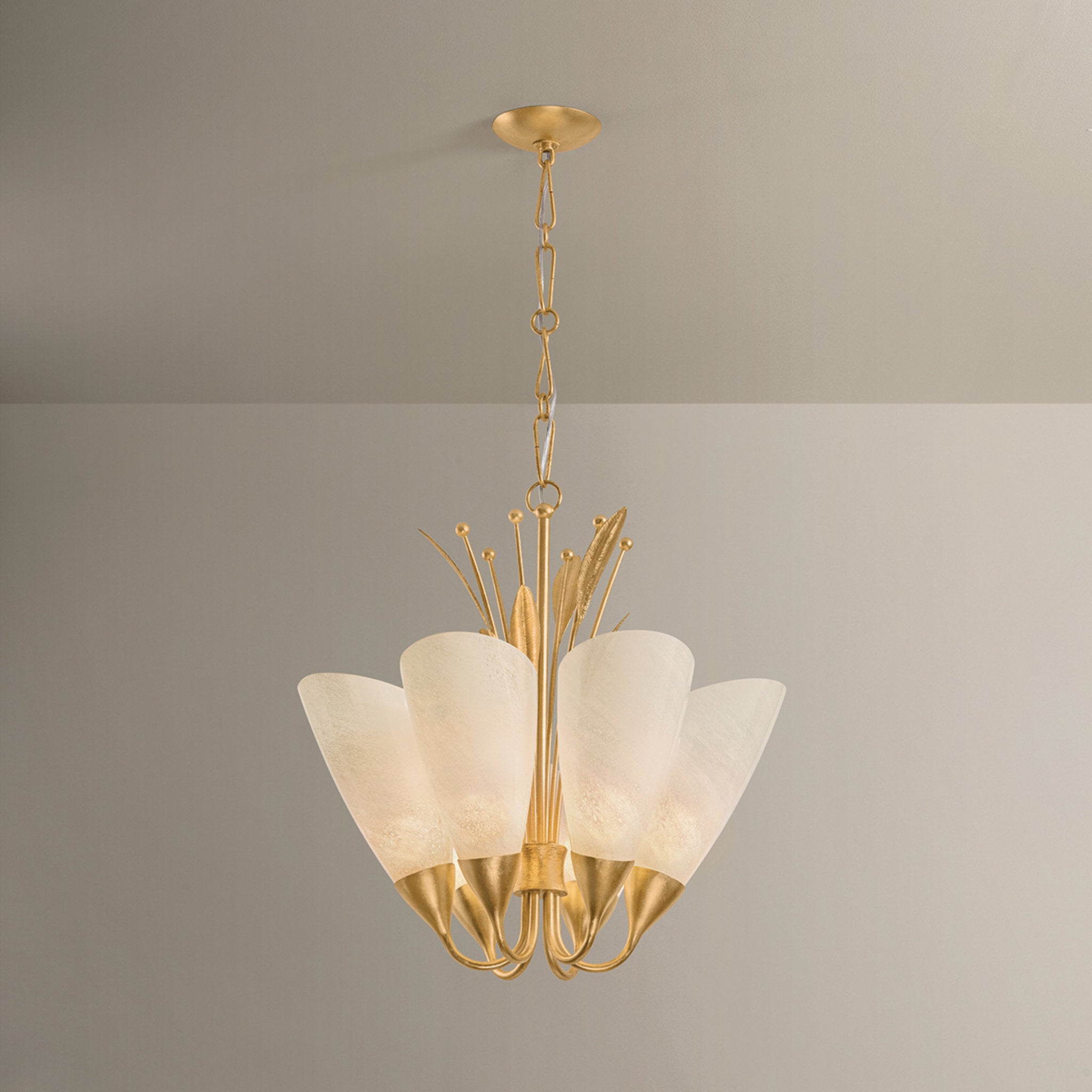 Forest Glen 6-Light Chandelier in Vintage Gold Leaf 26W x 26H