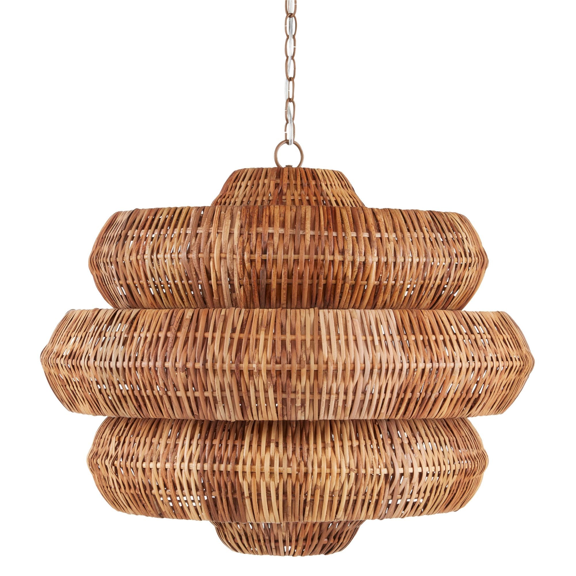 Antibes Medium Natural Chandelier - Khaki/Natural