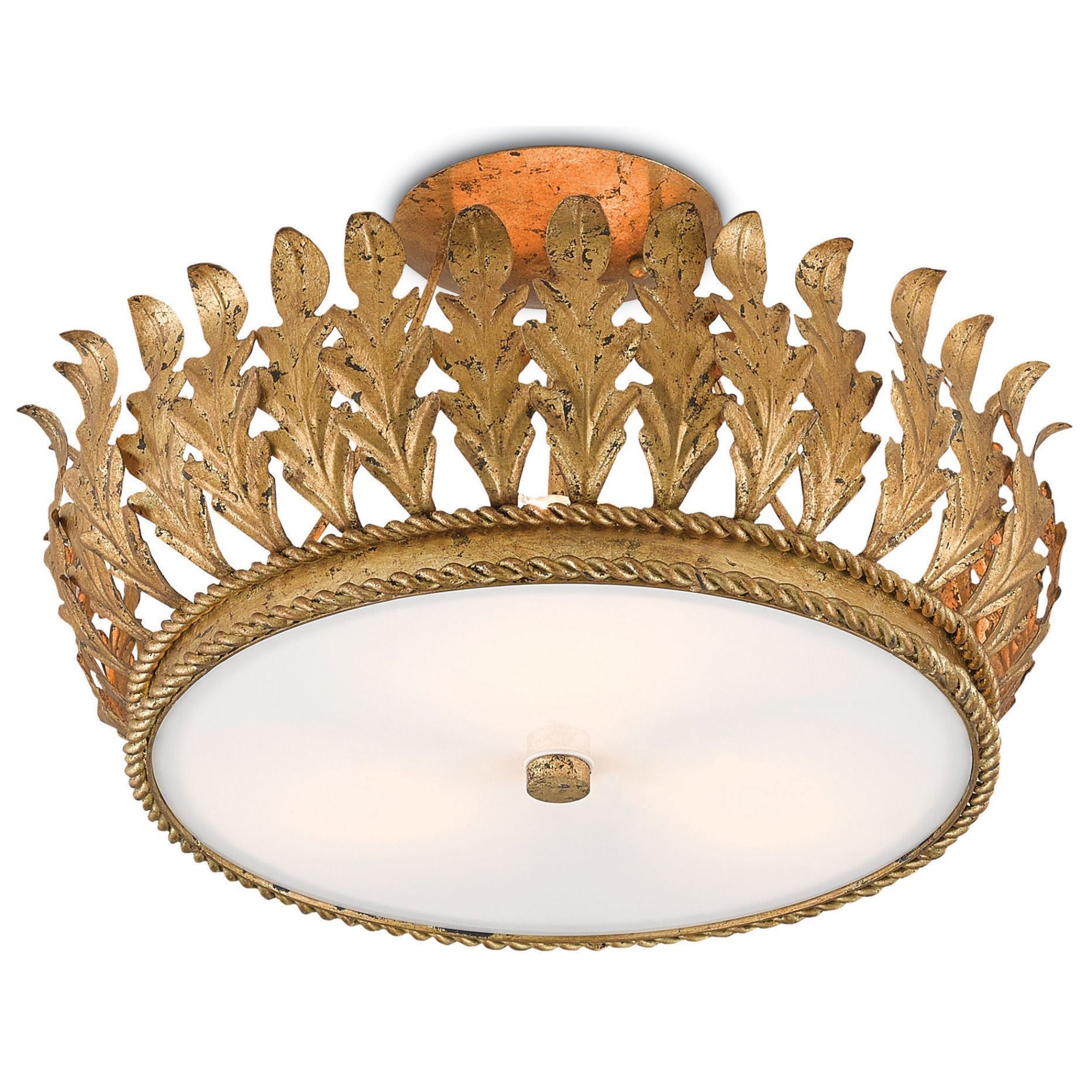 Biddulph Gold Semi-Flush Mount - Gold Leaf