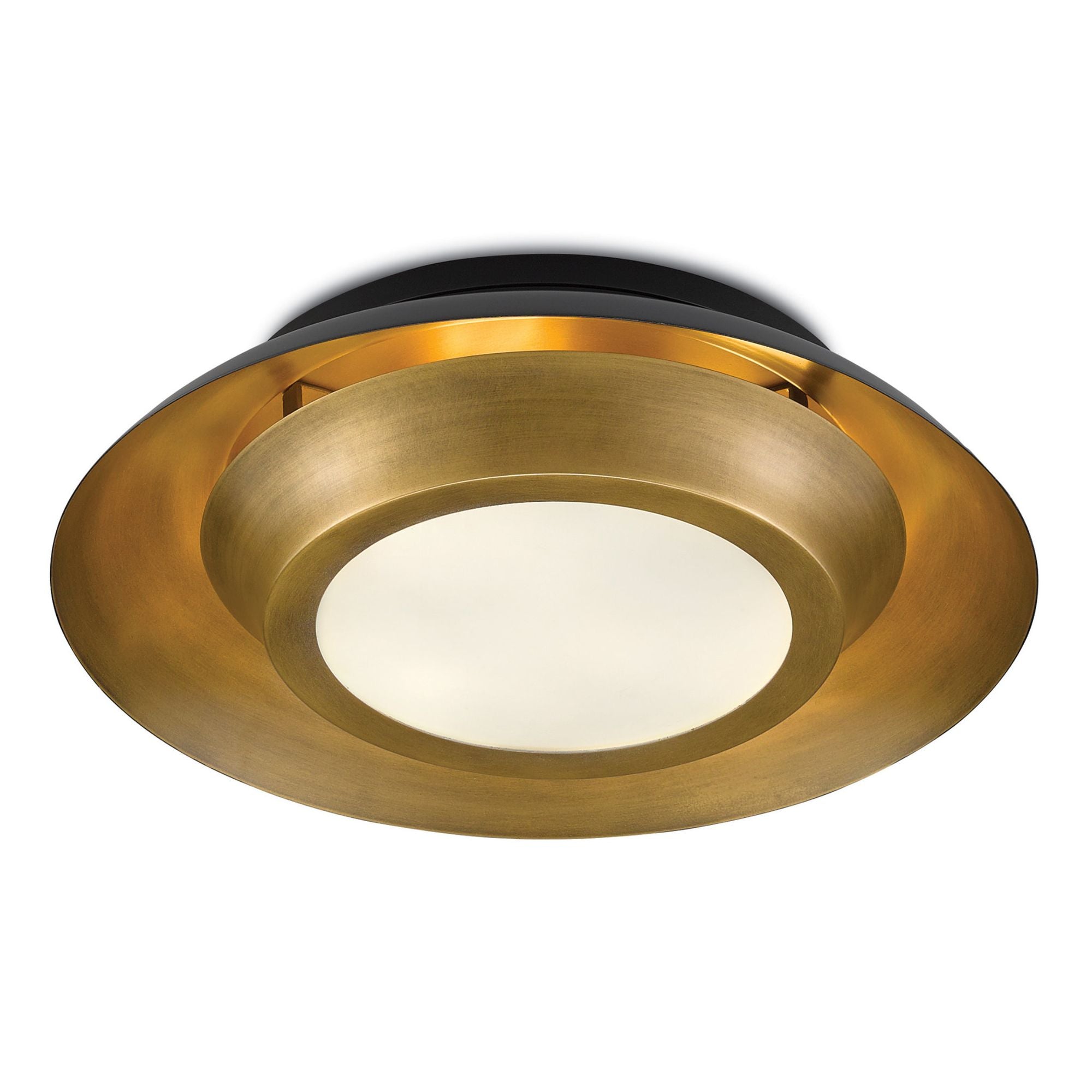 Metaphor Black & Brass Flush Mount - Antique Brass/Black