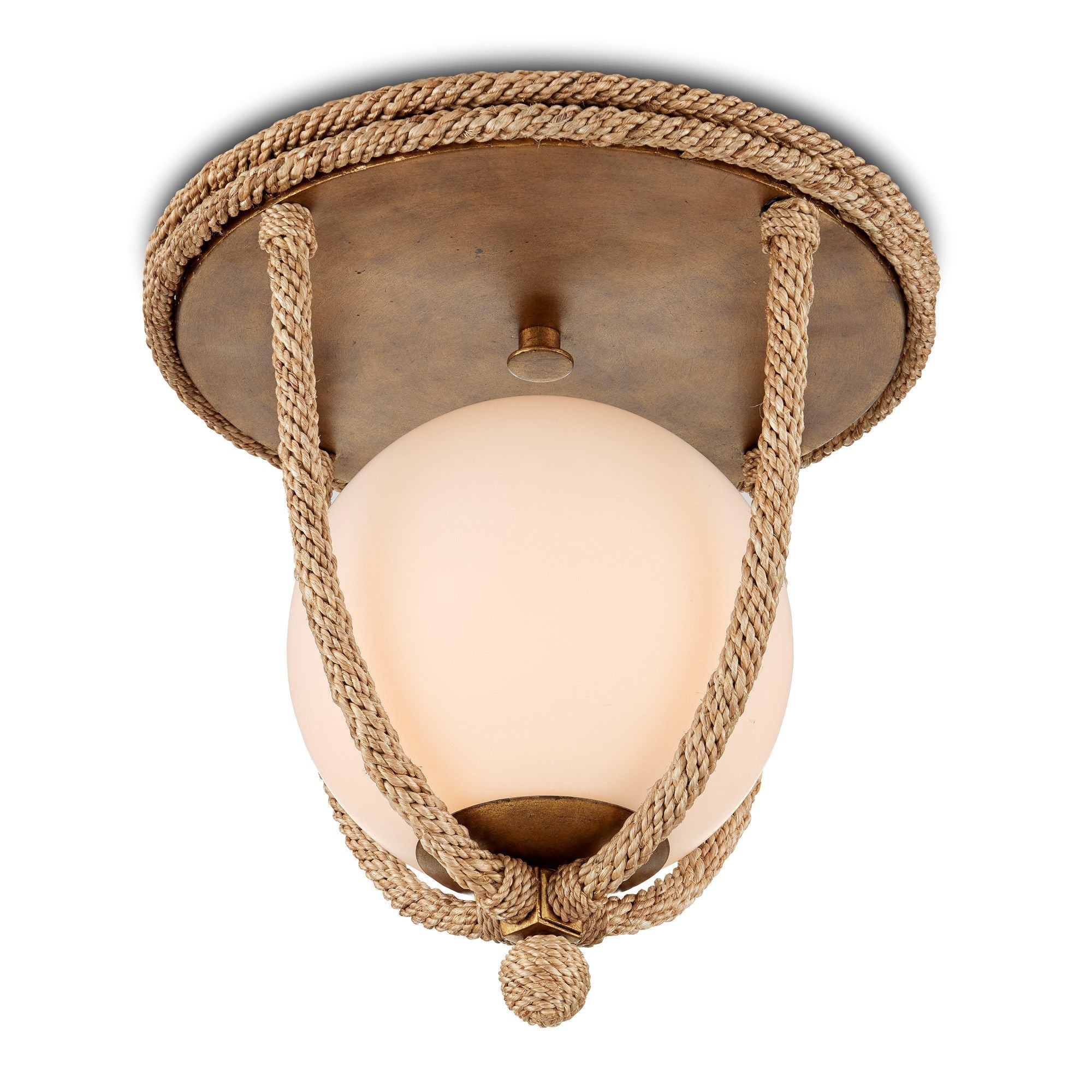 Passageway Rope Flush Mount - Natural/Dorado Gold/Frosted White