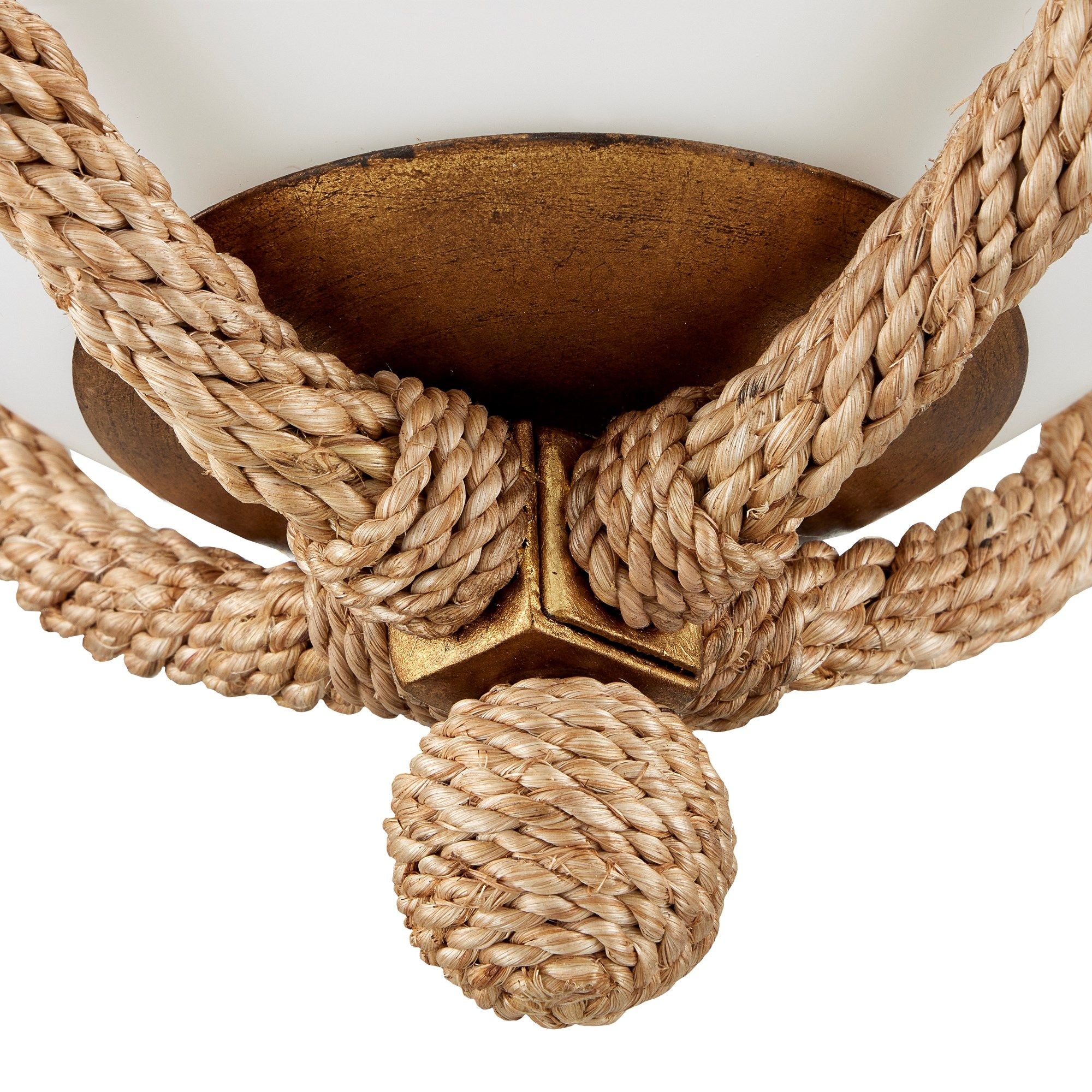 Passageway Rope Flush Mount - Natural/Dorado Gold/Frosted White