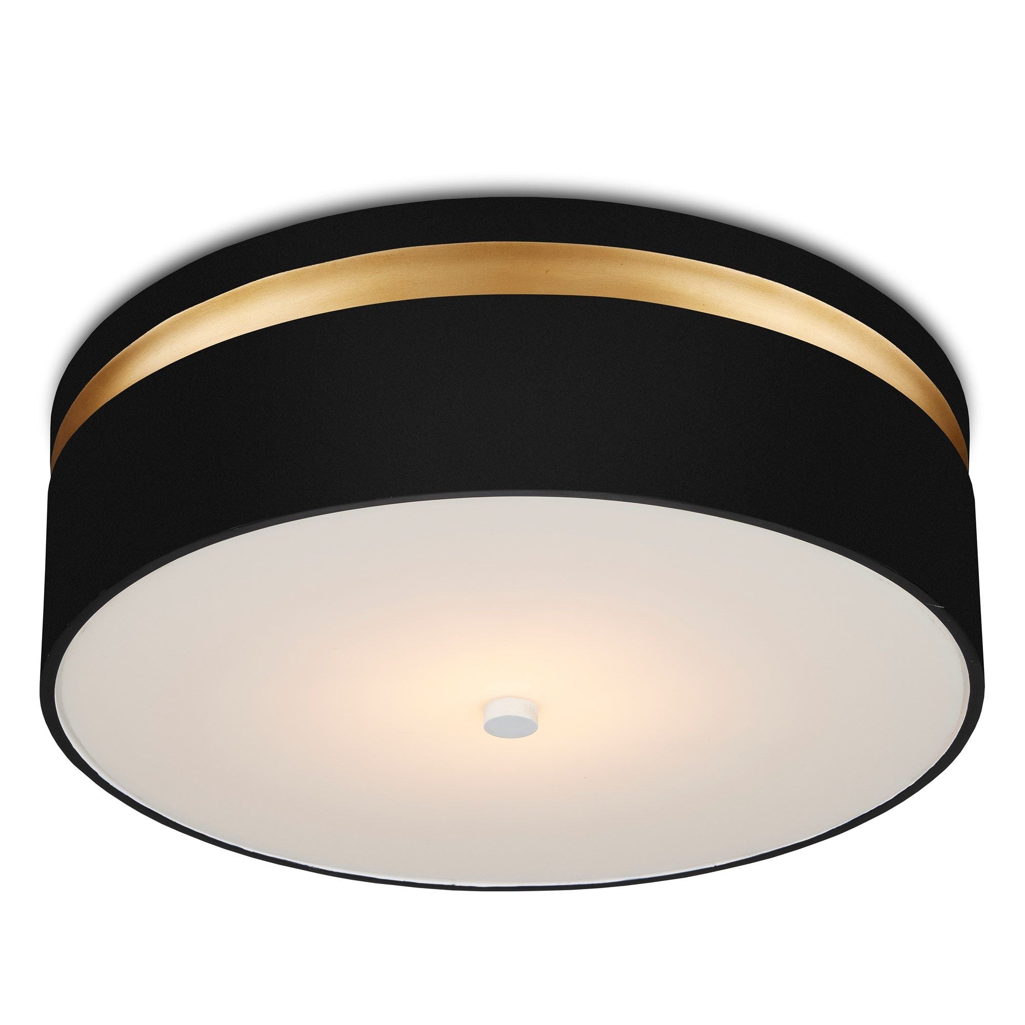 Serenity Black Flush Mount - Satin Black/Contemporary Gold/White