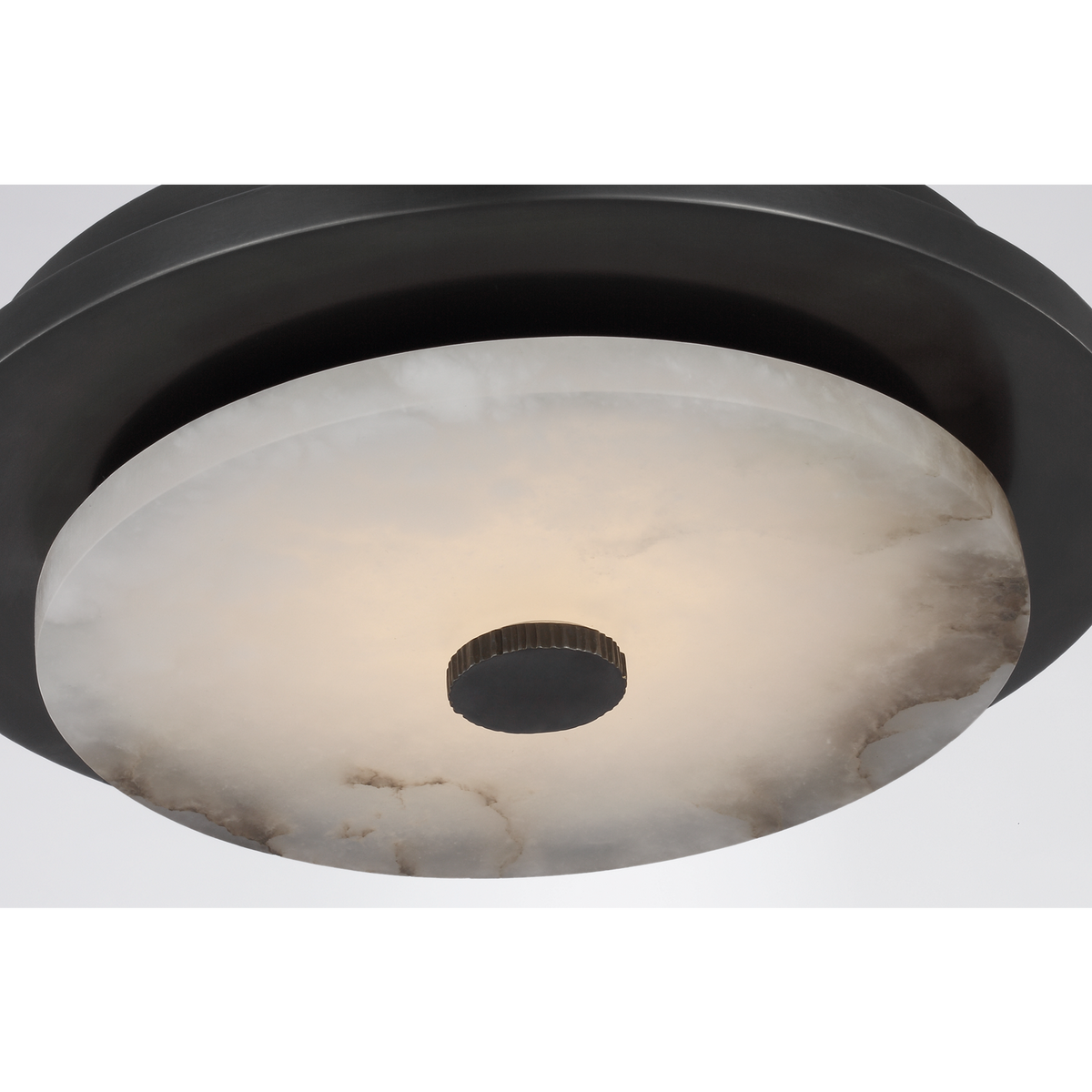 Anne-Marie Barton Lunara 11" Flush Mount in Bronze with Alabaster W11" x H2.75"