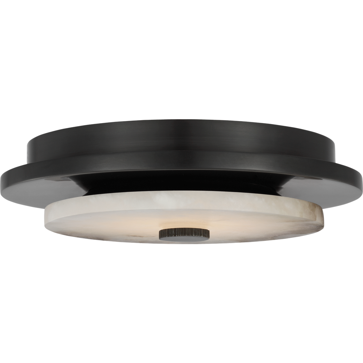 Anne-Marie Barton Lunara 11" Flush Mount in Bronze with Alabaster W11" x H2.75"