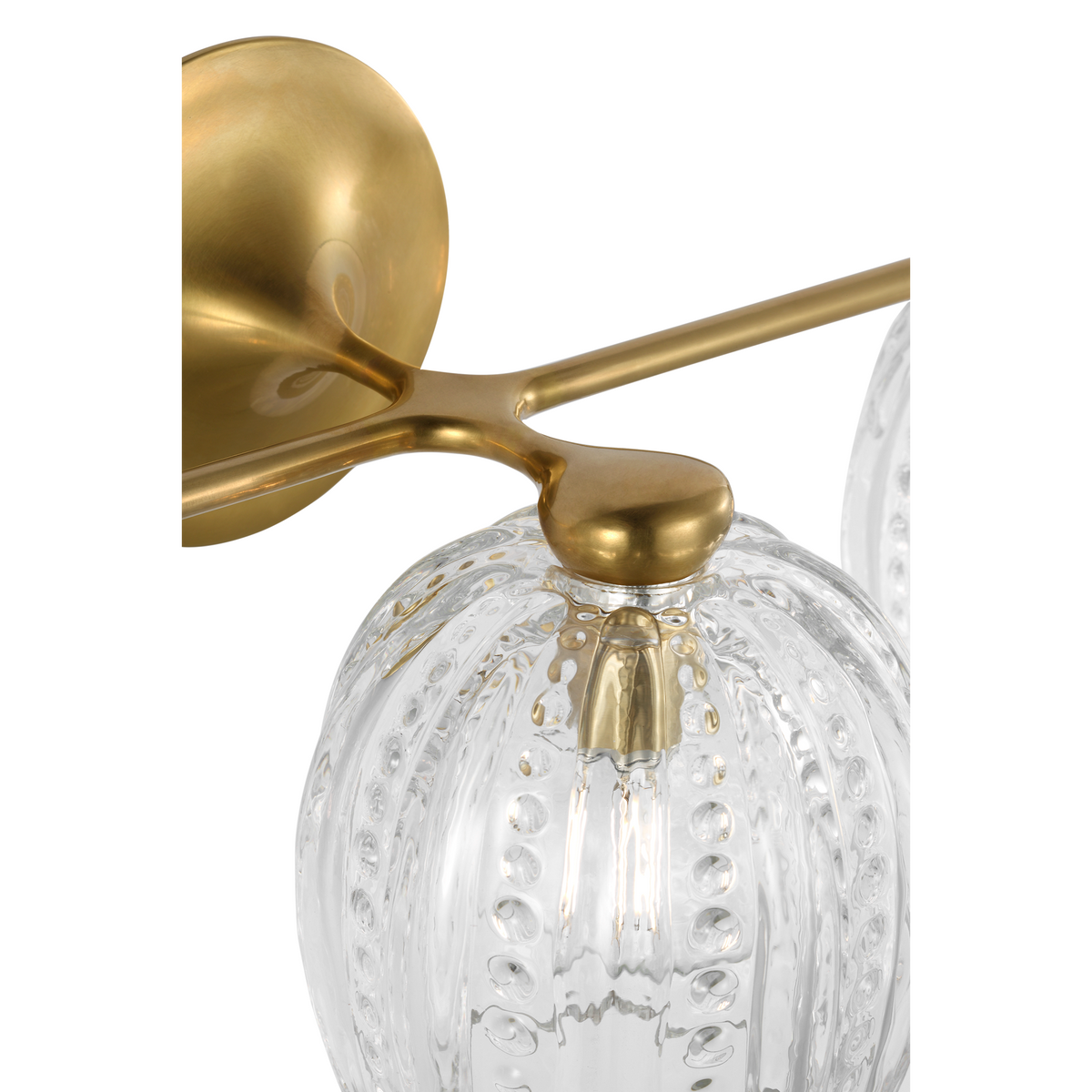 AERIN Lazari Triple Bath Sconce in Hand-Rubbed Antique Brass with Clear Glass W23" x H8.75" x E9"