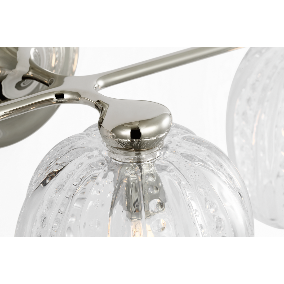 AERIN Lazari Triple Bath Sconce in Polished Nickel with Clear Glass W23" x H8.75" x E9"