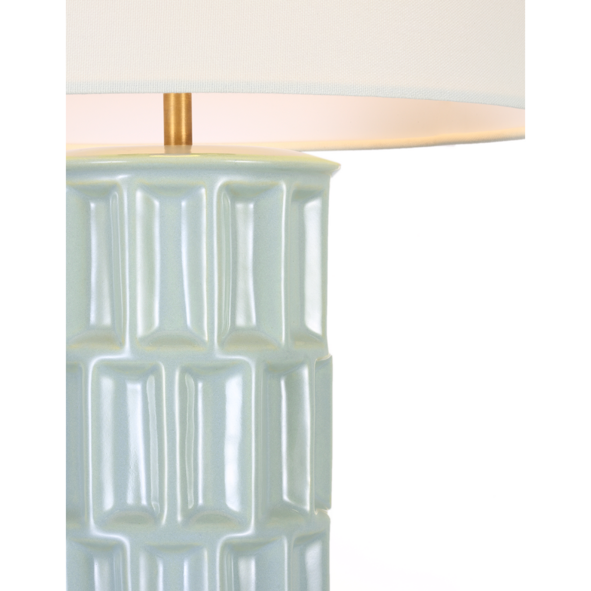 AERIN Kasia 24" Table Lamp in Pale Blue with Linen Shade W14" x H24.5"