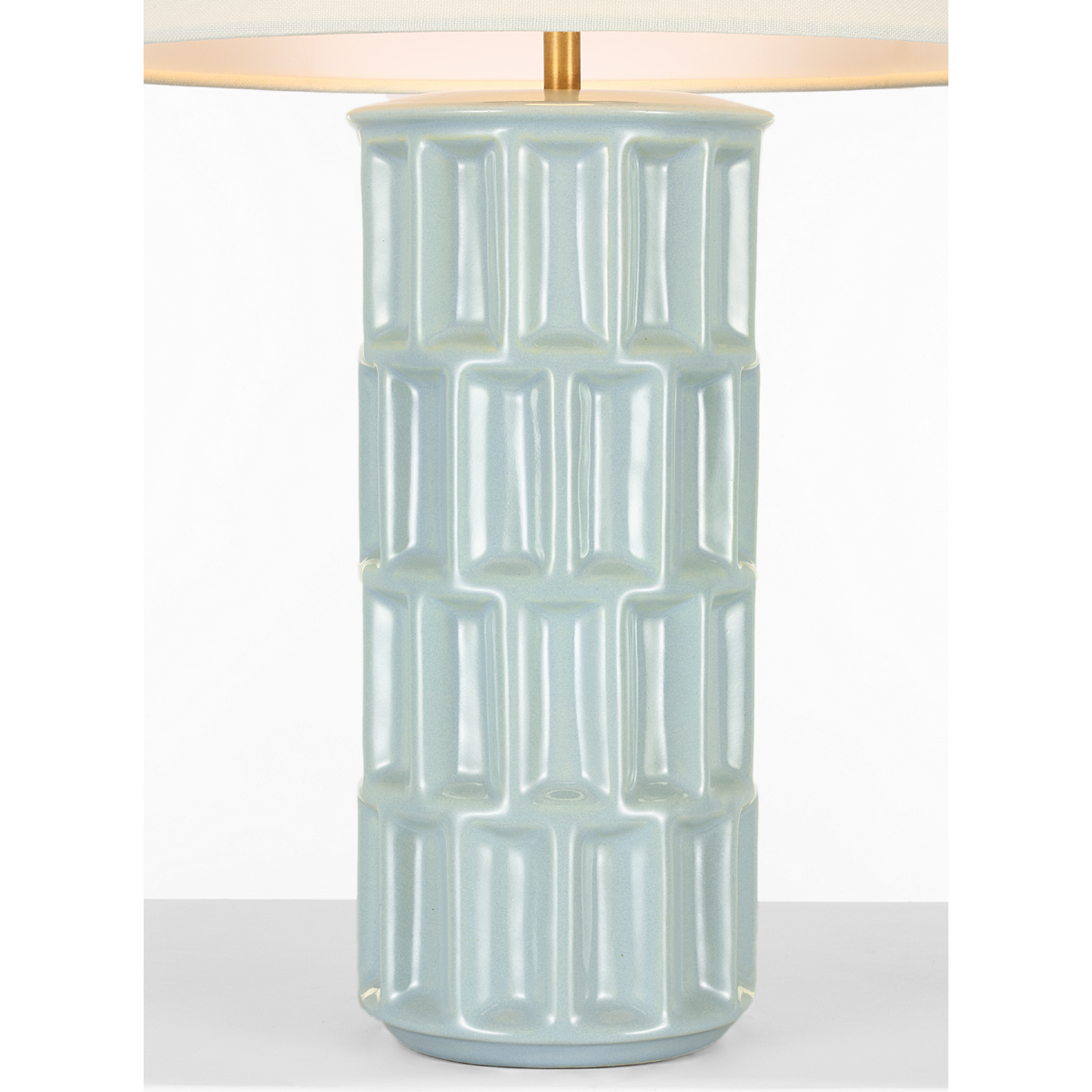 AERIN Kasia 24" Table Lamp in Pale Blue with Linen Shade W14" x H24.5"