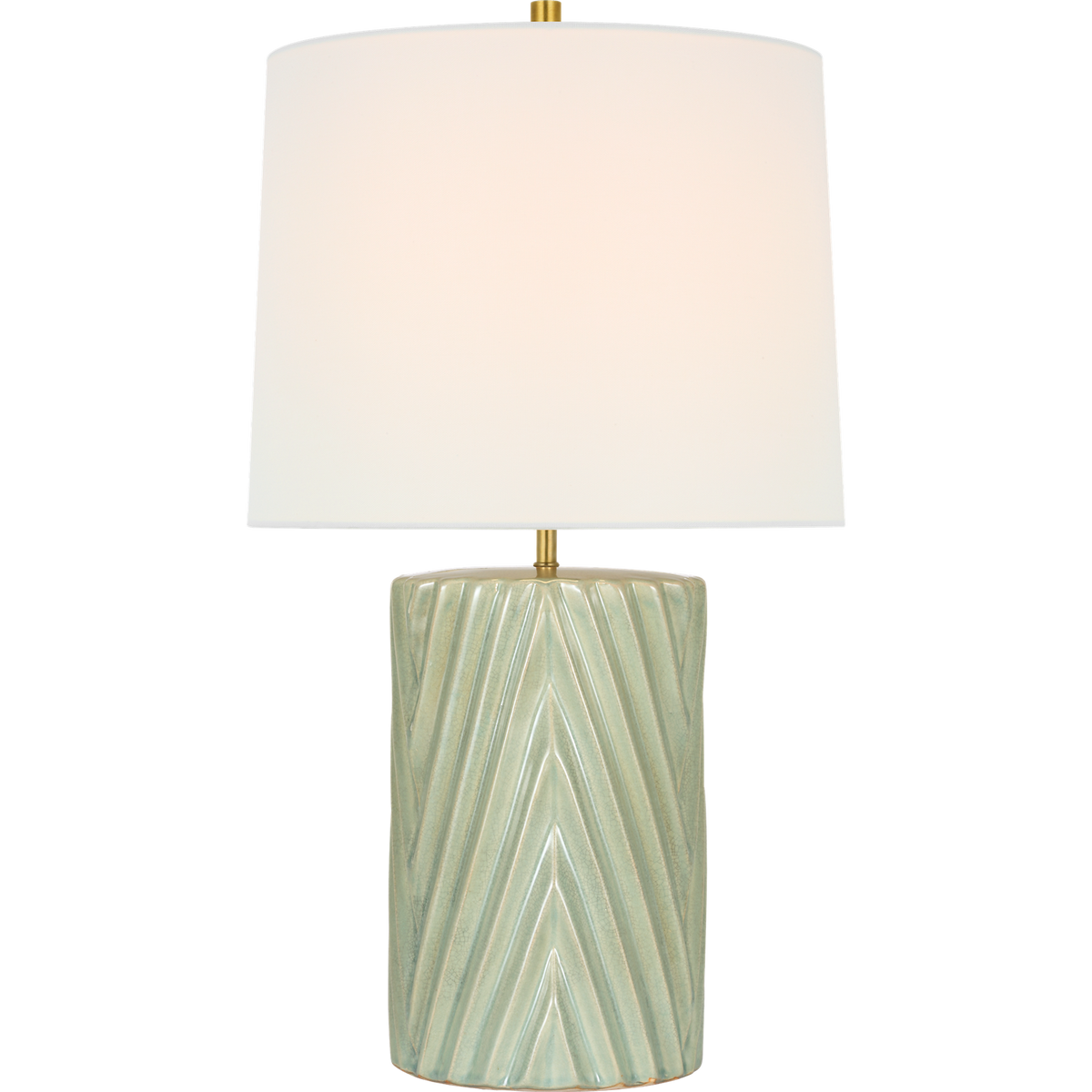 AERIN Vivara 24" Table Lamp in Celadon Crackle with Linen Shade W14" x H24.5"