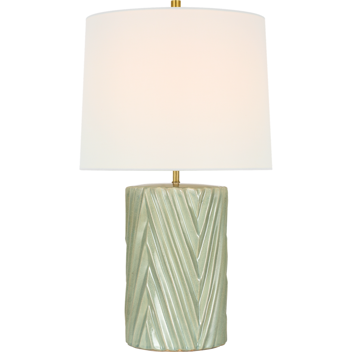 AERIN Vivara 24" Table Lamp in Celadon Crackle with Linen Shade W14" x H24.5"