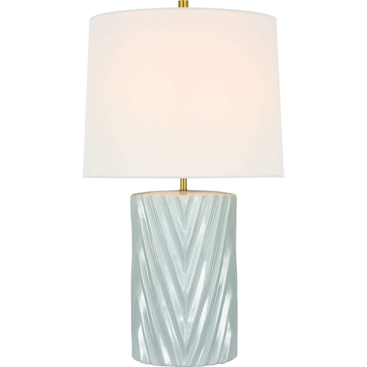 AERIN Vivara 24" Table Lamp in Pale Blue with Linen Shade W14" x H24.5"