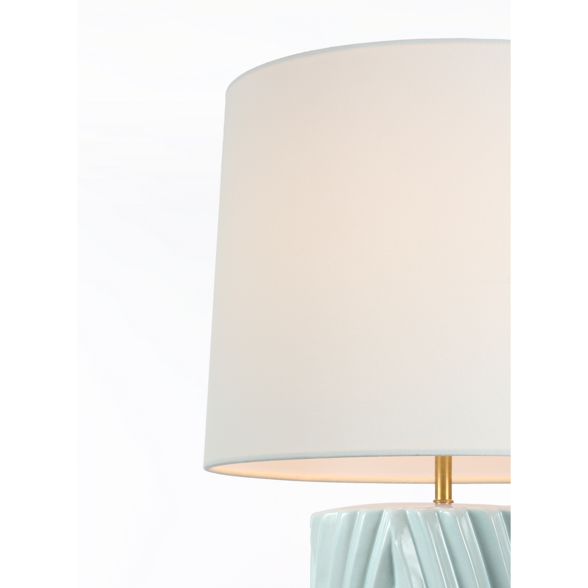 AERIN Vivara 24" Table Lamp in Pale Blue with Linen Shade W14" x H24.5"