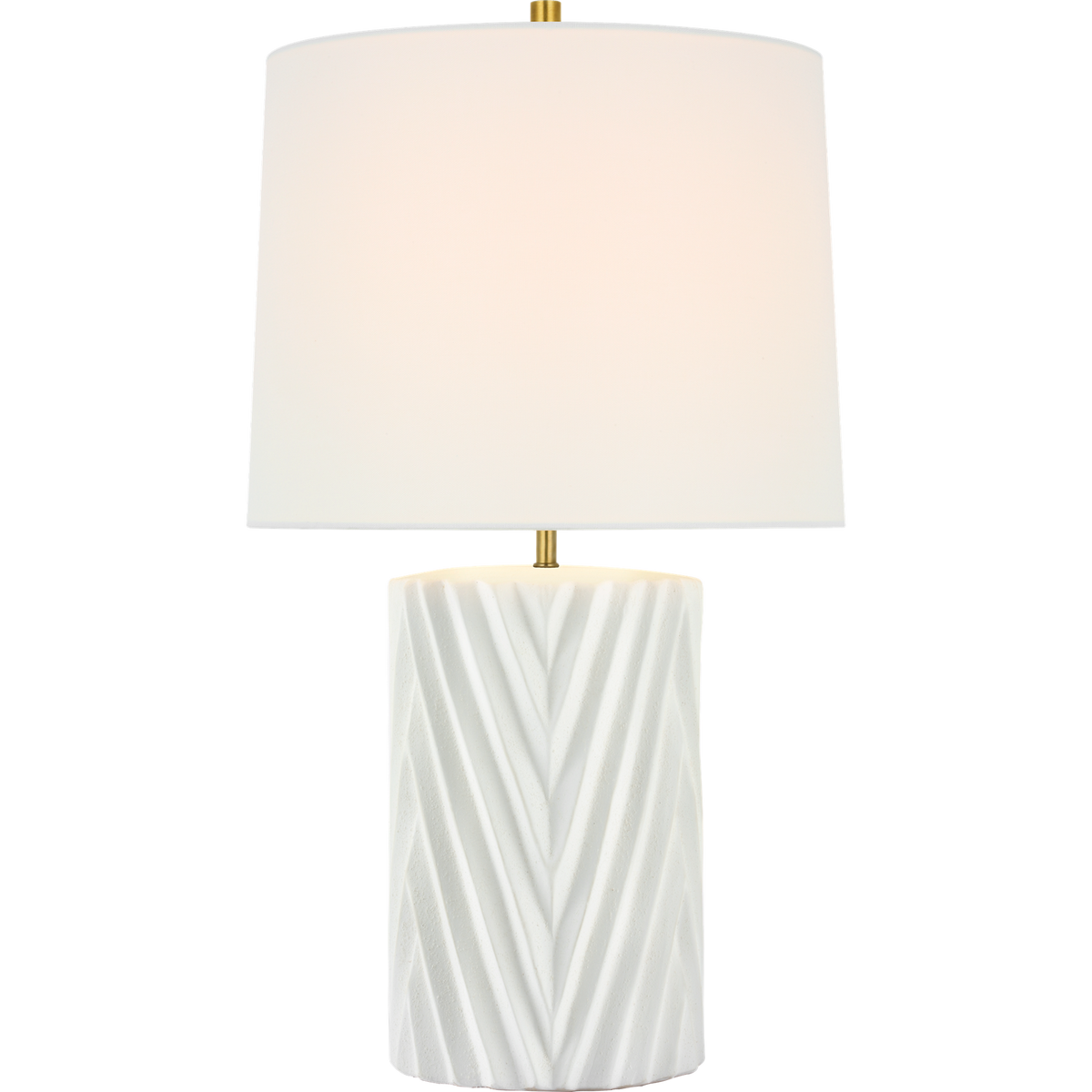 AERIN Vivara 24" Table Lamp in Sandy White with Linen Shade W14" x H24.5"
