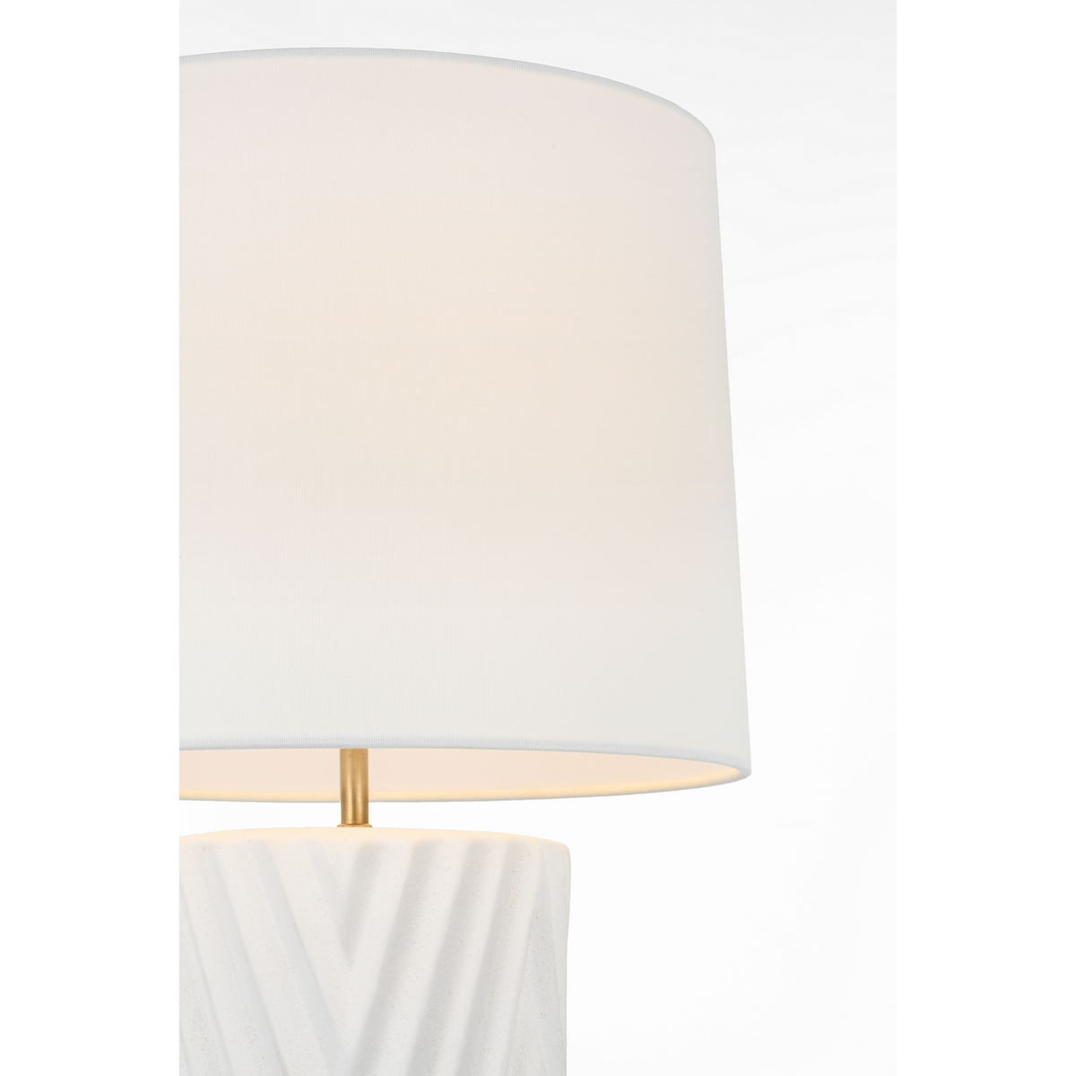 AERIN Vivara 24" Table Lamp in Sandy White with Linen Shade W14" x H24.5"