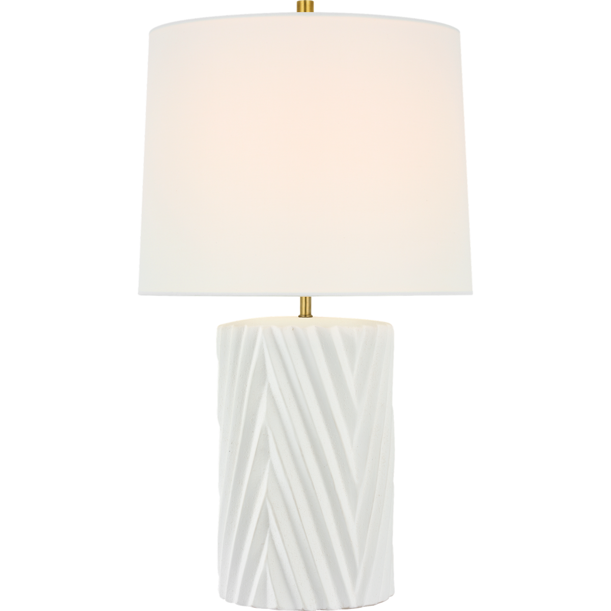 AERIN Vivara 24" Table Lamp in Sandy White with Linen Shade W14" x H24.5"