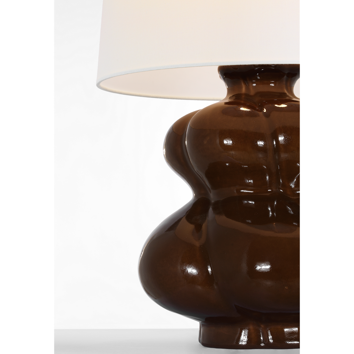 AERIN Marlene 25" Table Lamp in Melasse with Linen Shade W16" x H25.25"