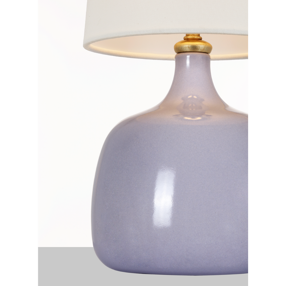 AERIN Cassis 18" Table Lamp in Lilac with Linen Shade W7.25" x H17.5"
