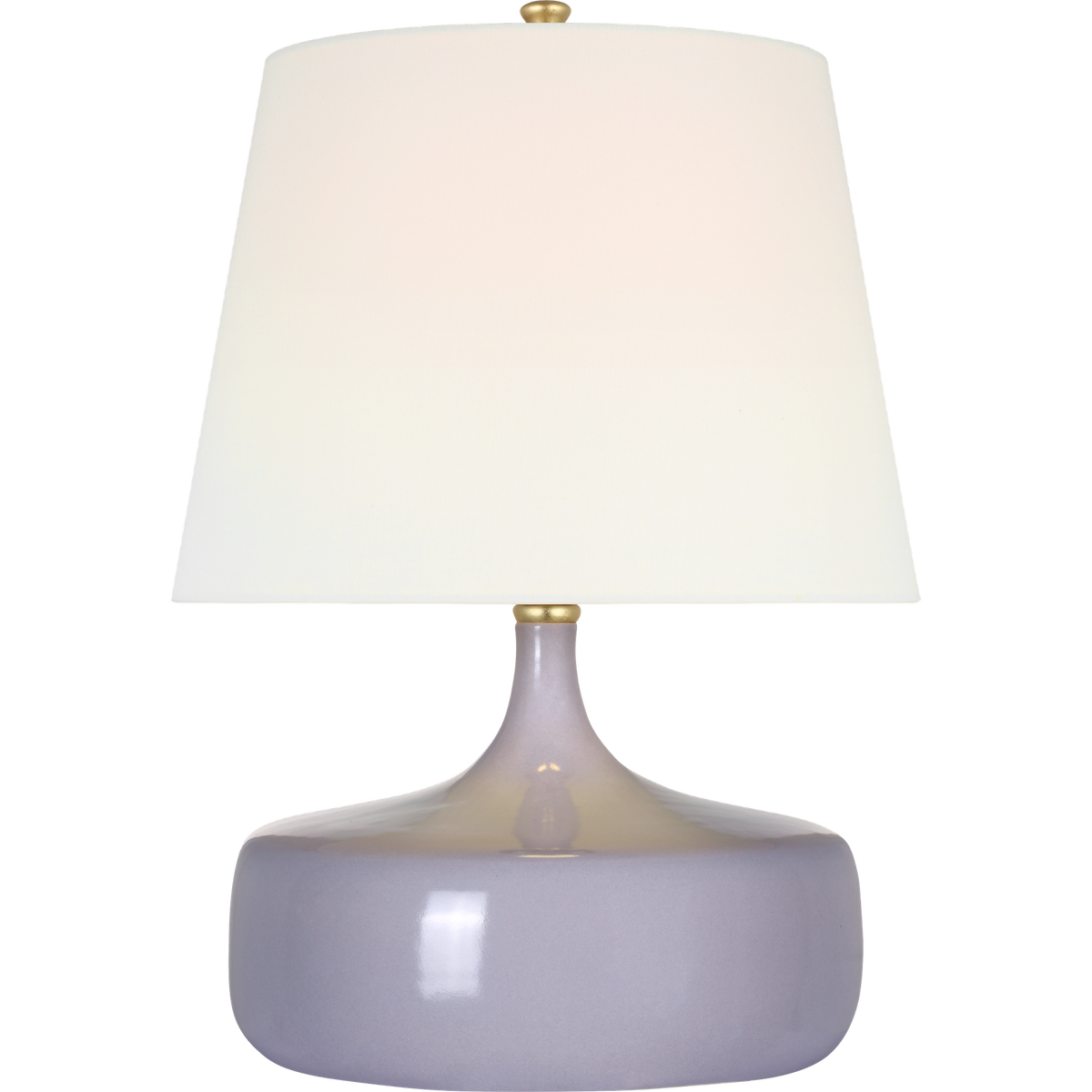 AERIN Cassis 19" Low Wide Table Lamp in Lilac with Linen Shade W14" x H19"