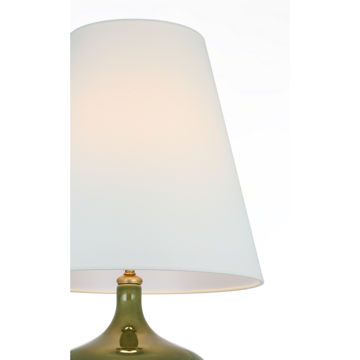 AERIN Cassis 25" Table Lamp in Green with Linen Shade W13" x H24.75"