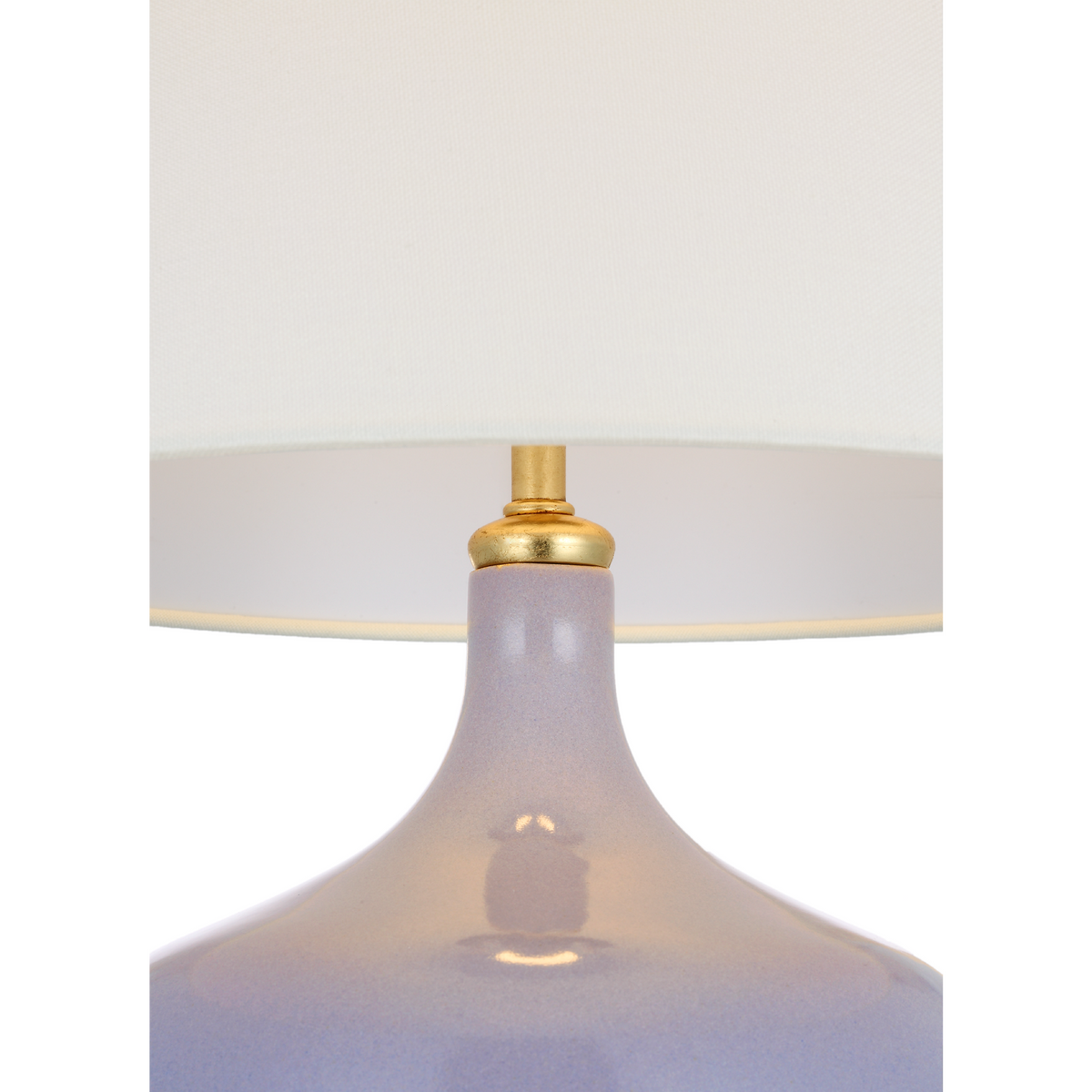 AERIN Cassis 25" Table Lamp in Lilac with Linen Shade W13" x H24.75"