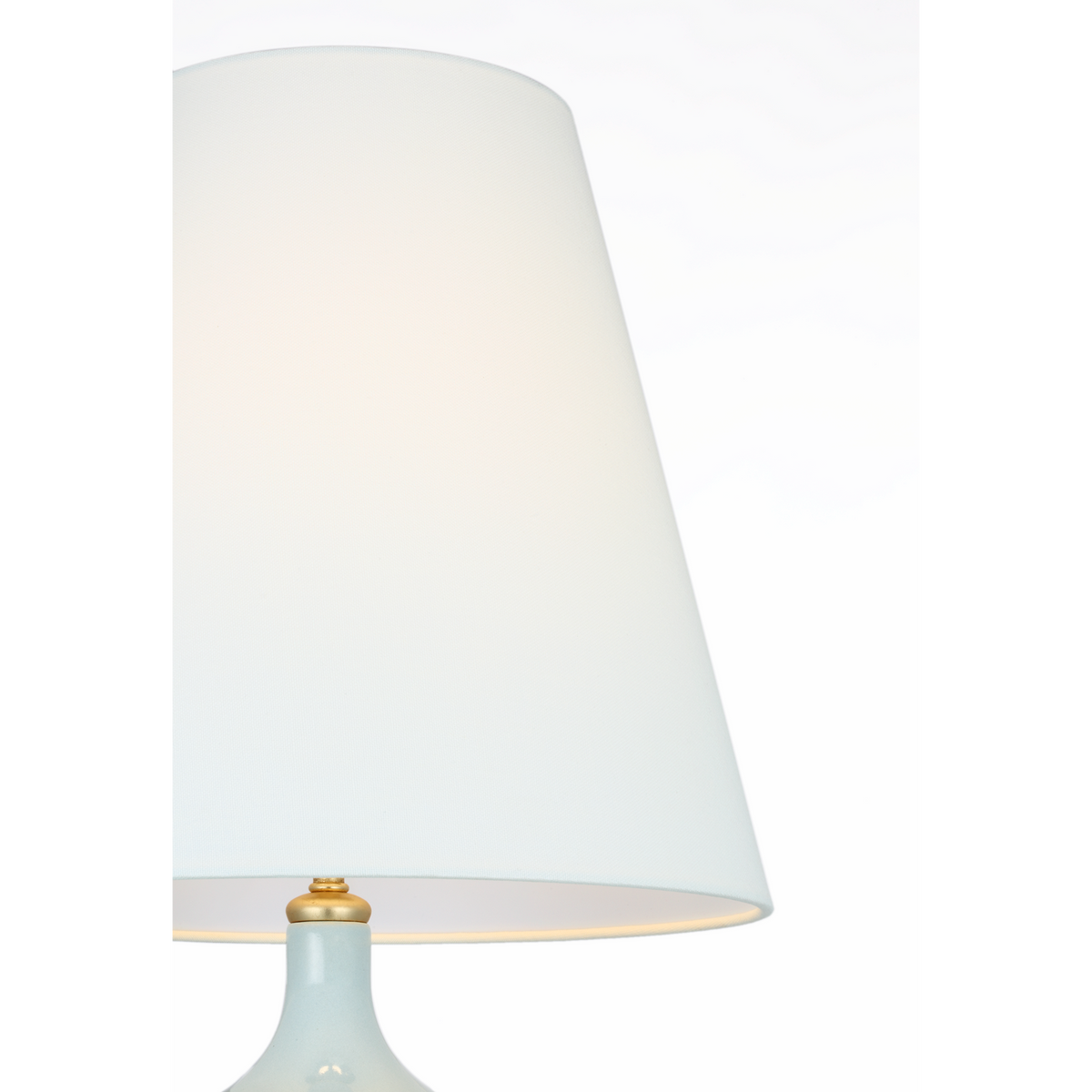 AERIN Cassis 25" Table Lamp in Pale Blue with Linen Shade W13" x H24.75"