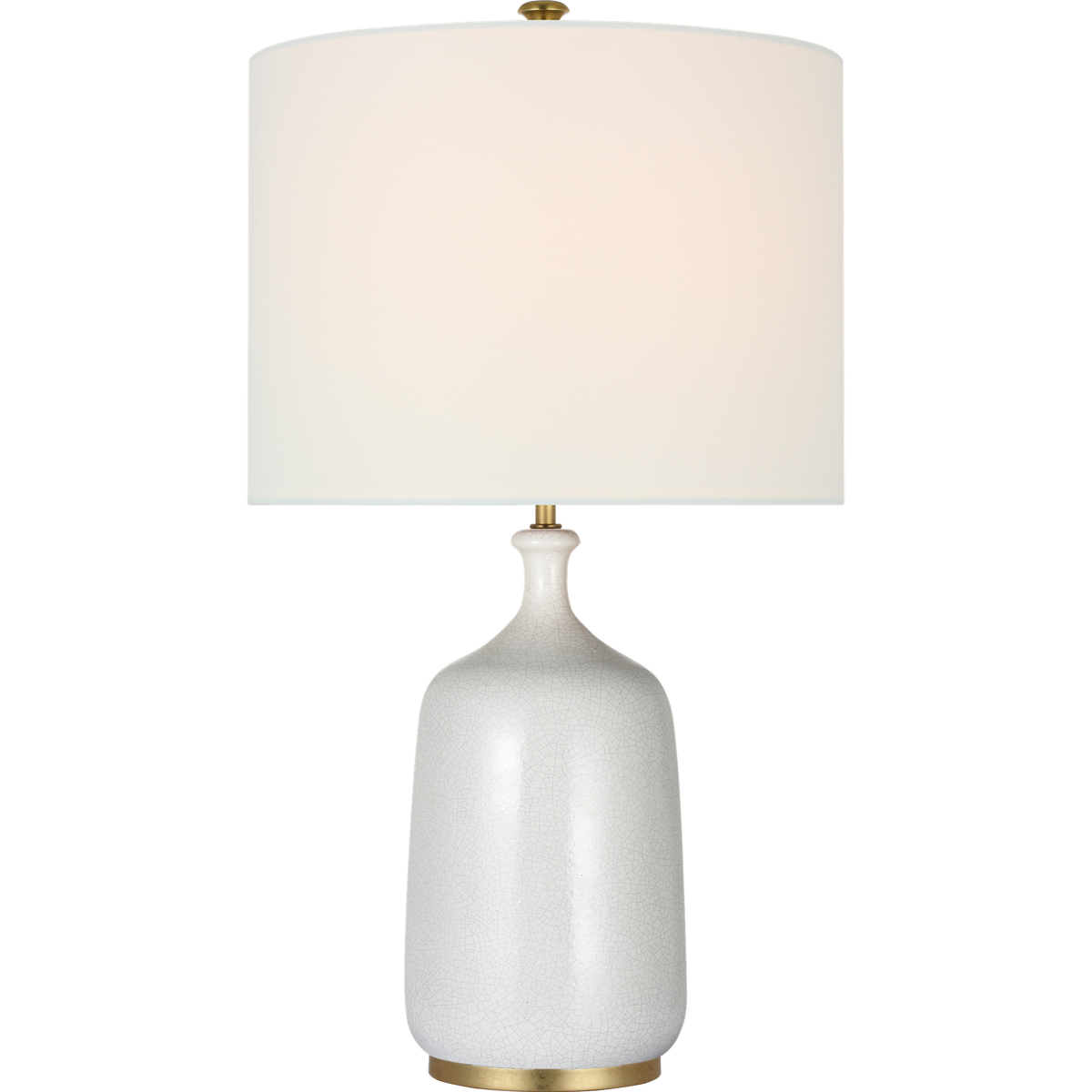 AERIN Culloden 25" Cordless Table Lamp in Bone Craquelure with Linen Shade W14" x H24.5"