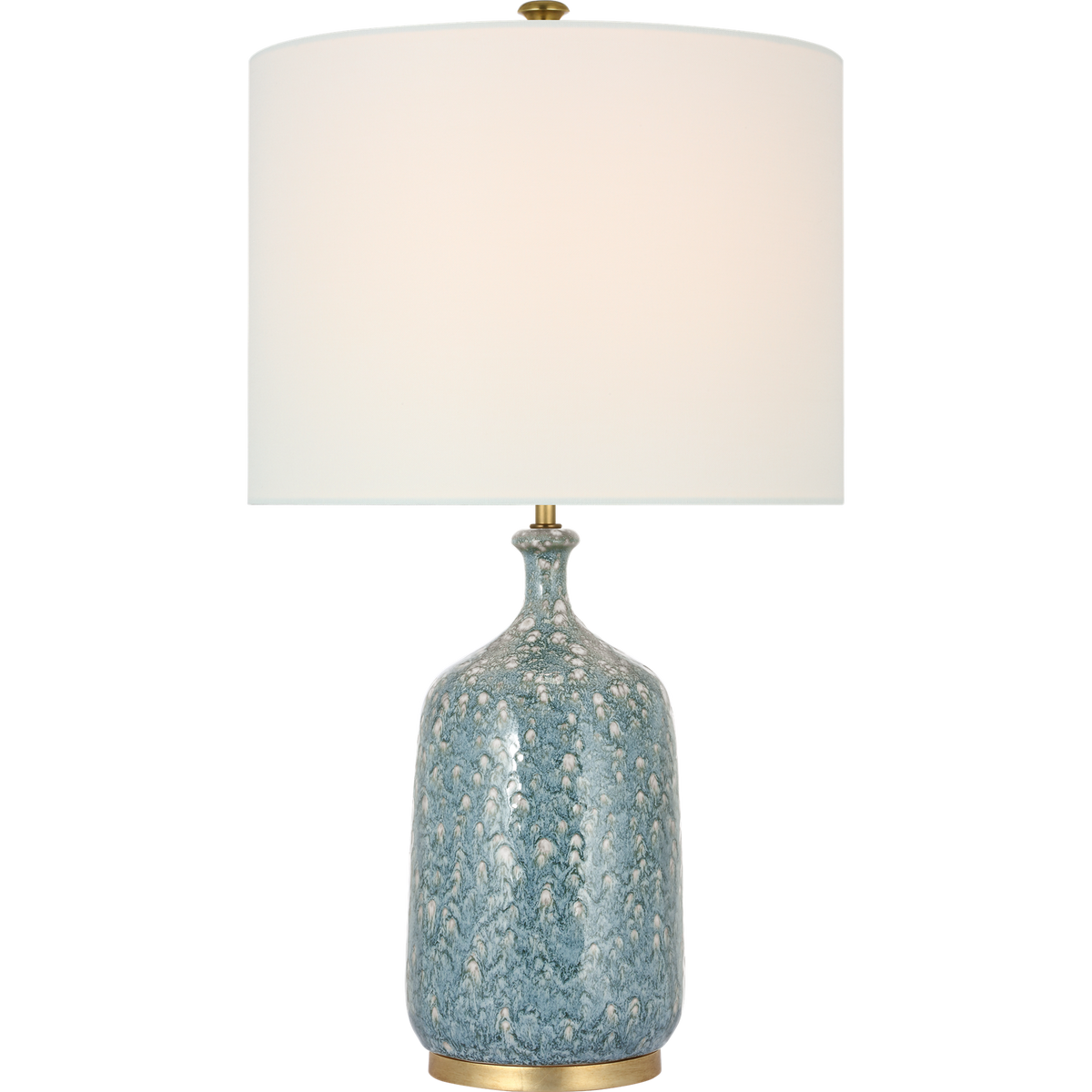 AERIN Culloden 25" Cordless Table Lamp in Blue Lagoon with Linen Shade W14" x H24.5"