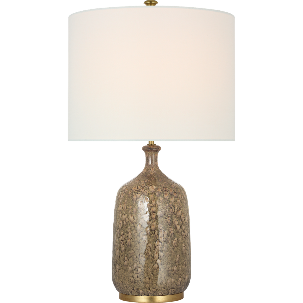 AERIN Culloden 25" Cordless Table Lamp in Marbleized Sienna with Linen Shade W14" x H24.5"