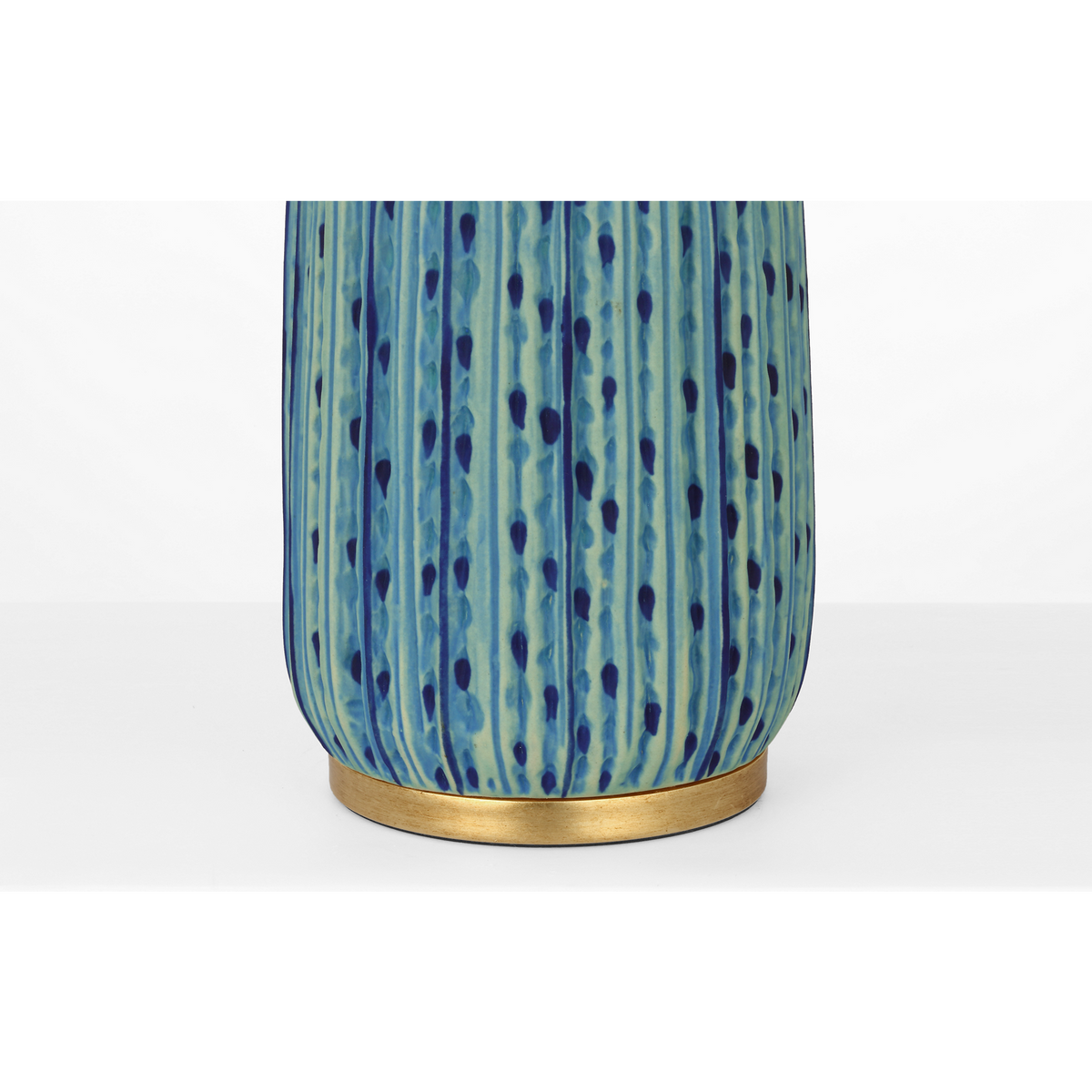 AERIN Culloden 25" Cordless Table Lamp in Pebbled Aquamarine with Linen Shade W14" x H24.5"