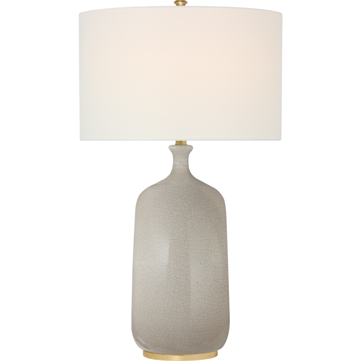 AERIN Culloden Cordless Table Lamp in Bone Craquelure with Linen Shade W18" x H30"