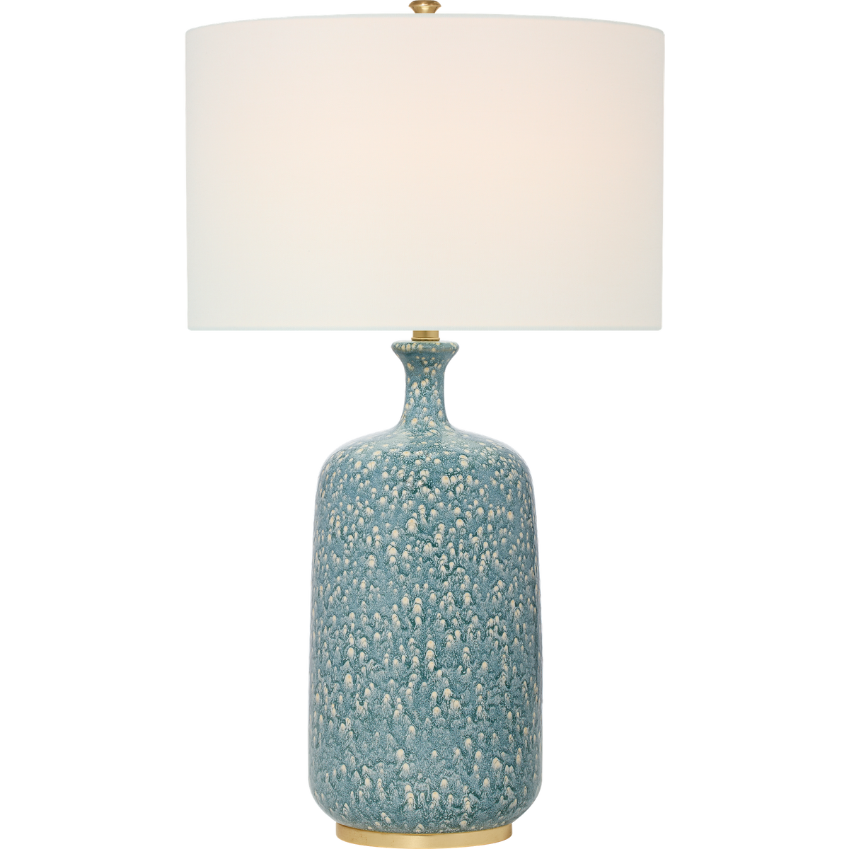 AERIN Culloden Cordless Table Lamp in Blue Lagoon with Linen Shade W18" x H30"