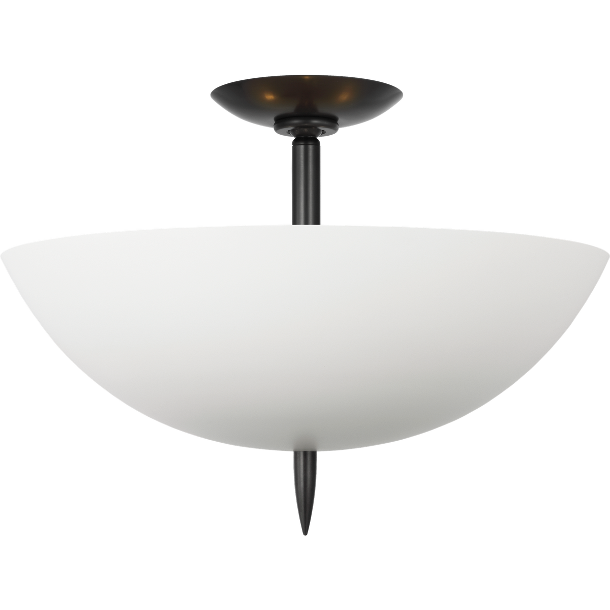 AERIN Orsini 16" Semi-Flush Mount in Bronze with Plaster White Shade W15.75" x H11"