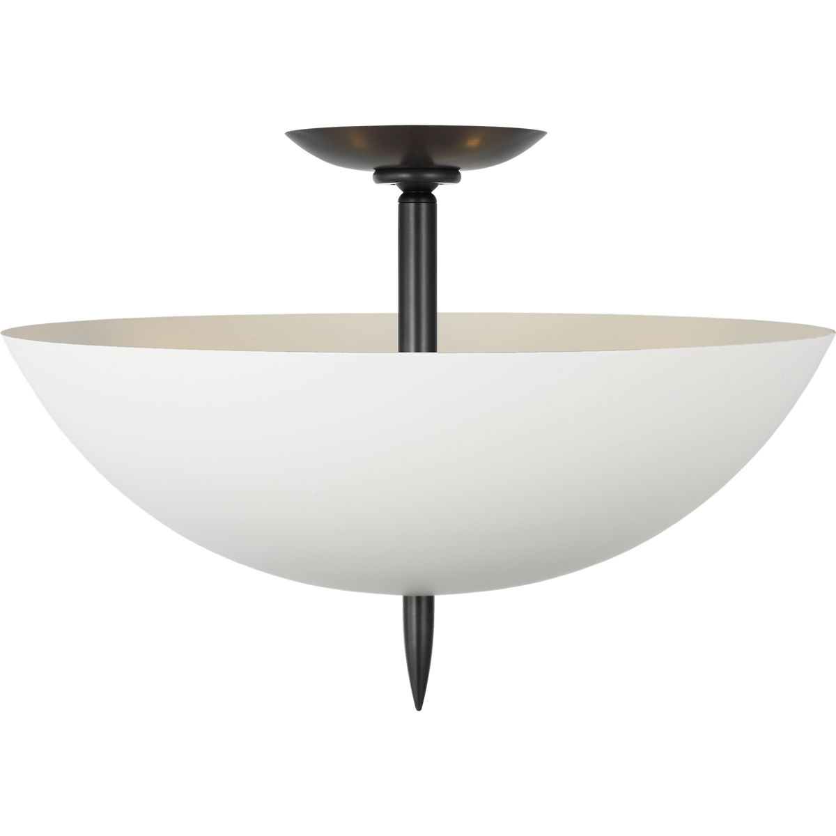 AERIN Orsini 16" Semi-Flush Mount in Bronze with Plaster White Shade W15.75" x H11"