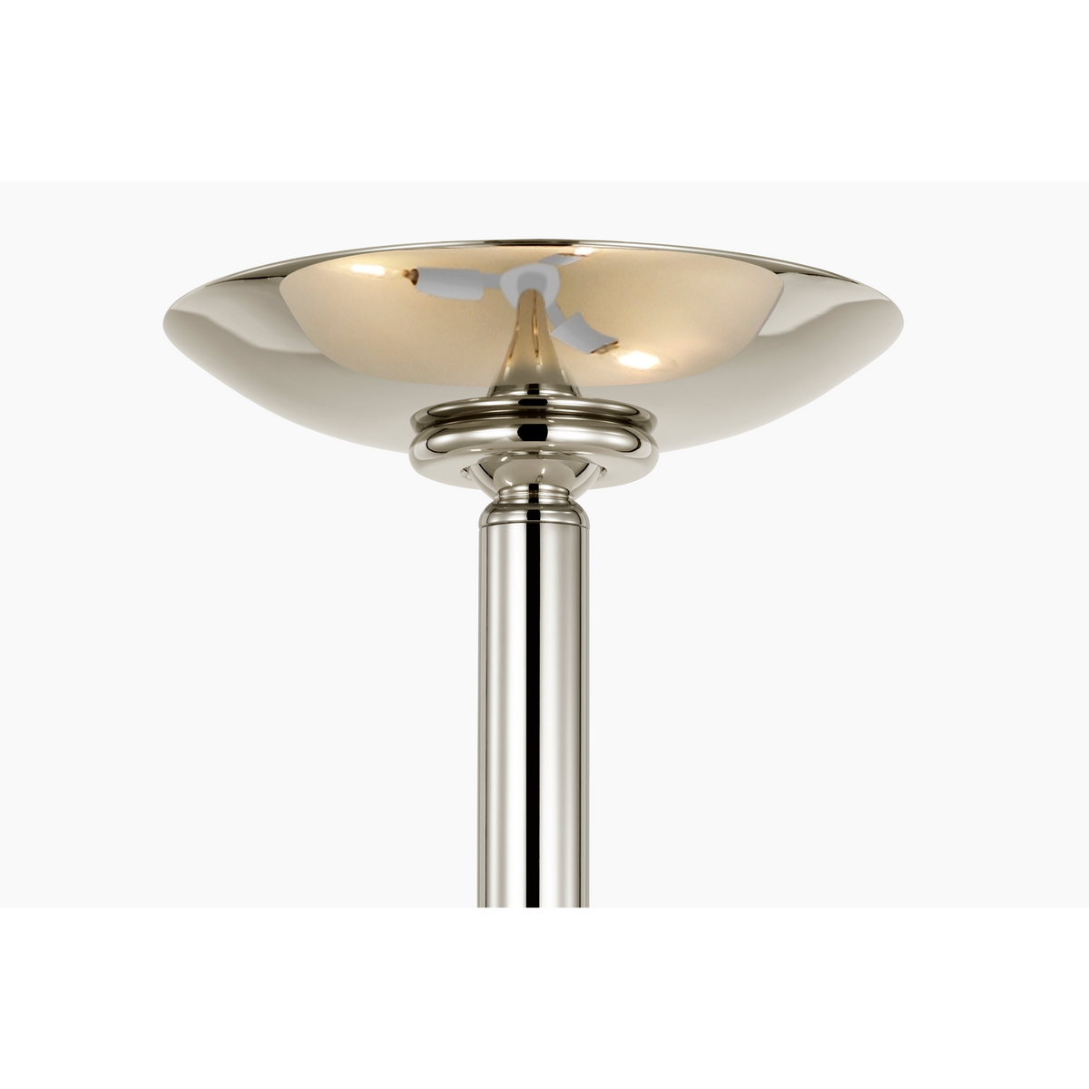 AERIN Orsini 16" Semi-Flush Mount in Polished Nickel with Plaster White Shade W15.75" x H11"