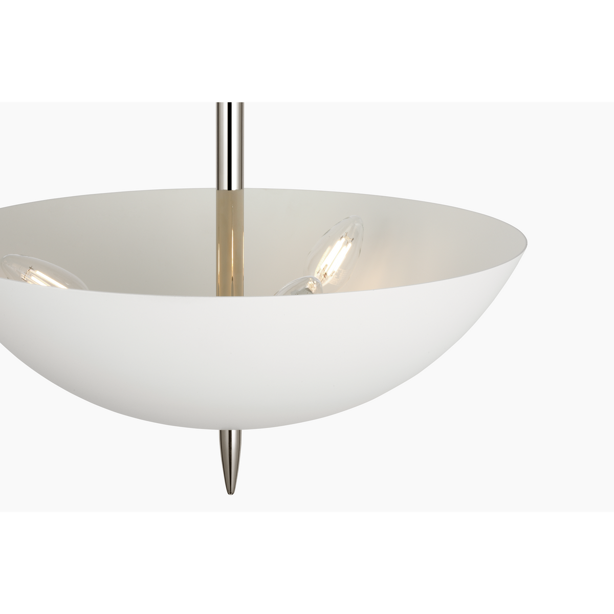 AERIN Orsini 16" Semi-Flush Mount in Polished Nickel with Plaster White Shade W15.75" x H11"