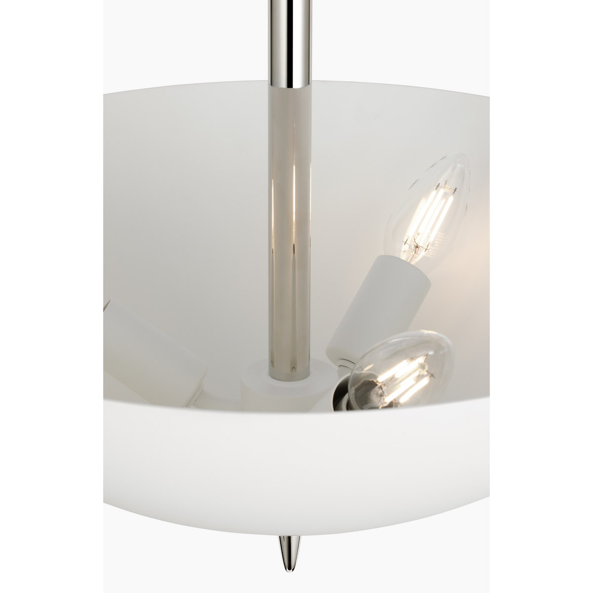 AERIN Orsini 16" Semi-Flush Mount in Polished Nickel with Plaster White Shade W15.75" x H11"