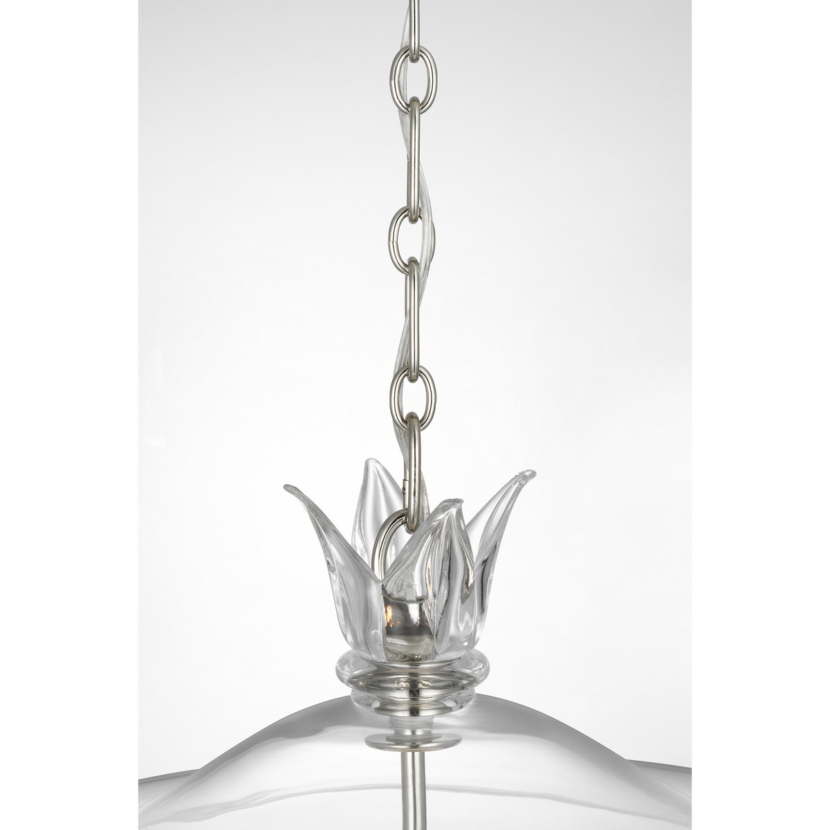 AERIN Varenna 19" Pendant in Polished Nickel with Clear and White Glass W19.25" x H24.5"