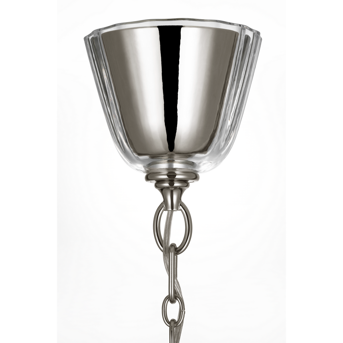 AERIN Varenna 19" Pendant in Polished Nickel with Clear and White Glass W19.25" x H24.5"