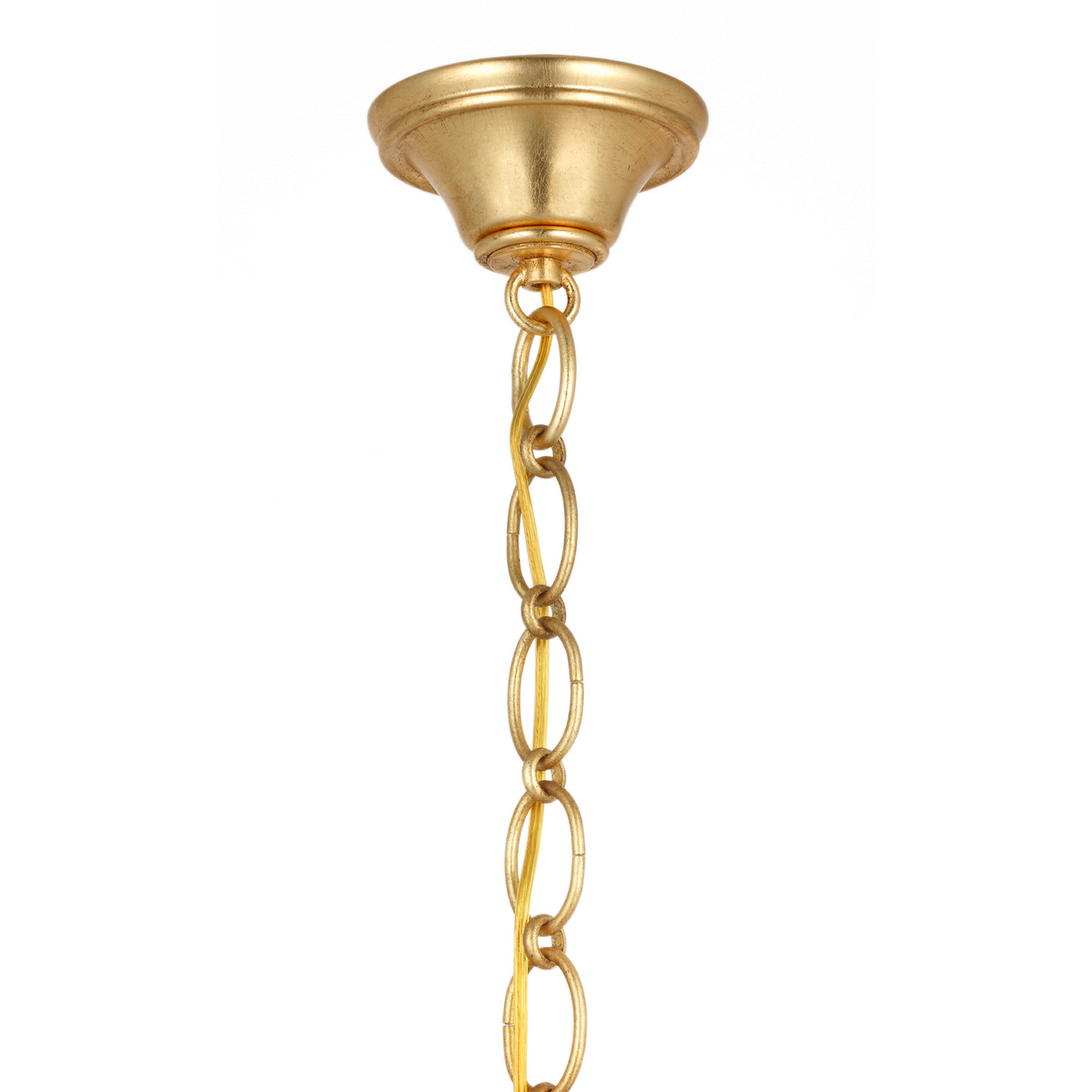 AERIN Livenza 25" Chandelier in Gild with White Strie Glass W25.25" x H27"
