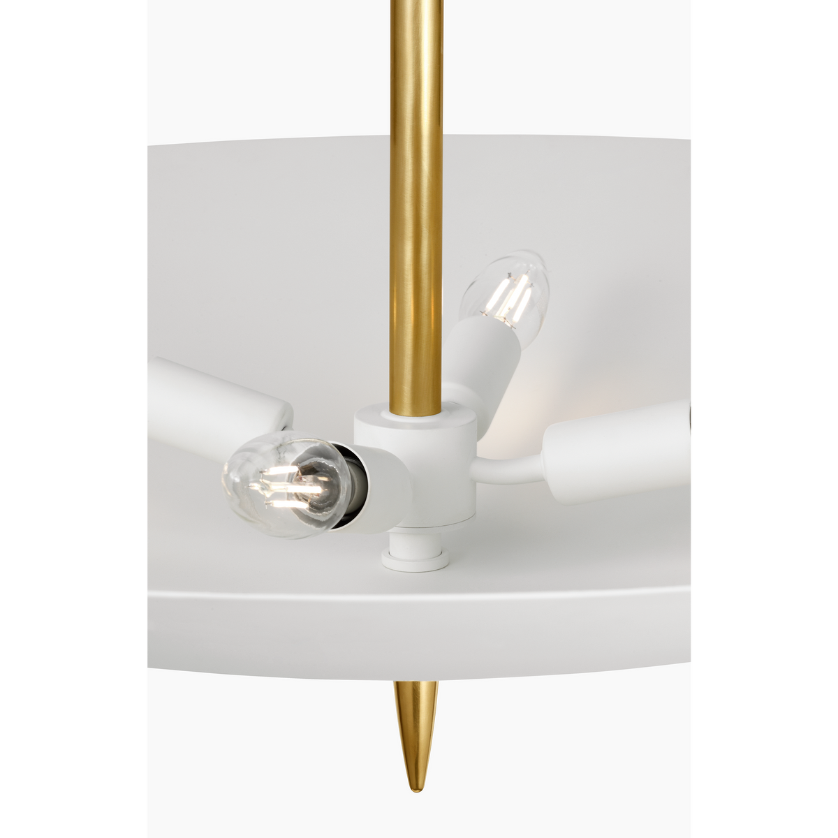 AERIN Orsini 30" Chandelier in Hand-Rubbed Antique Brass with Plaster White Shade W29.75"