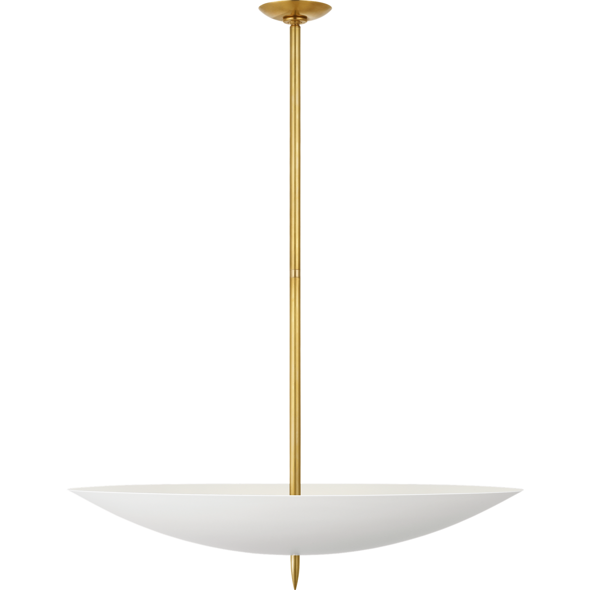AERIN Orsini 30" Chandelier in Hand-Rubbed Antique Brass with Plaster White Shade W29.75"