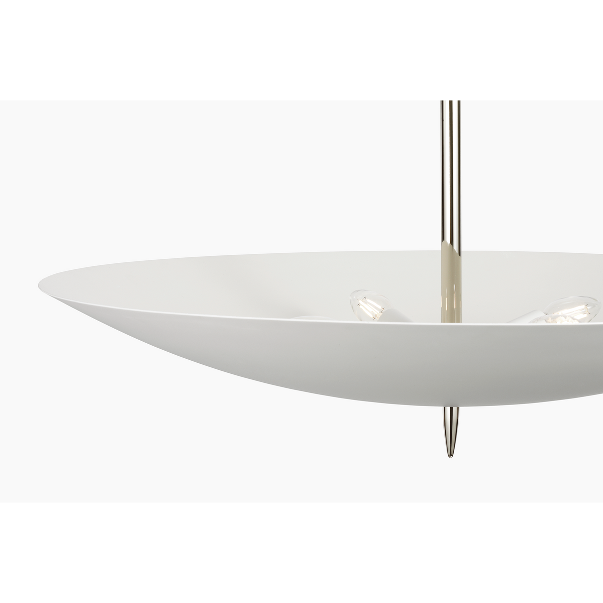 AERIN Orsini 30" Chandelier in Polished Nickel with Plaster White Shade W29.75"