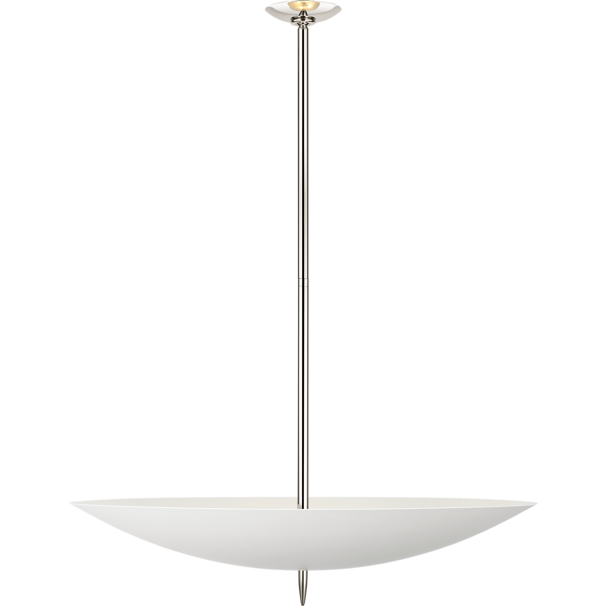 AERIN Orsini 30" Chandelier in Polished Nickel with Plaster White Shade W29.75"