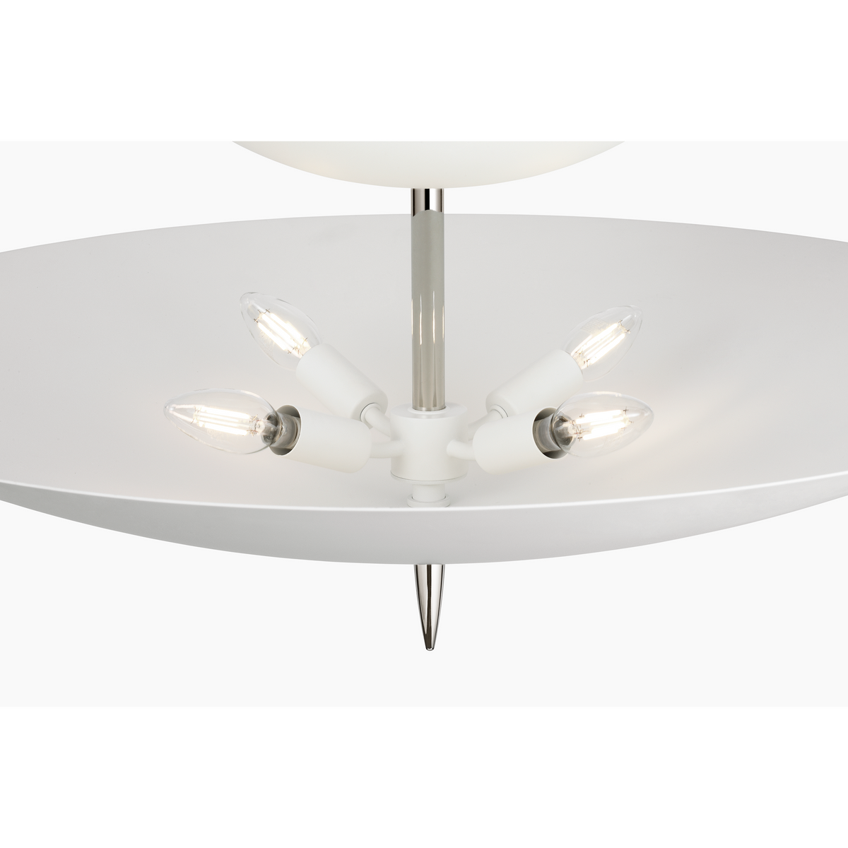 AERIN Orsini 30" Three Tier Chandelier in Polished Nickel with Plaster White Shades W29.75"