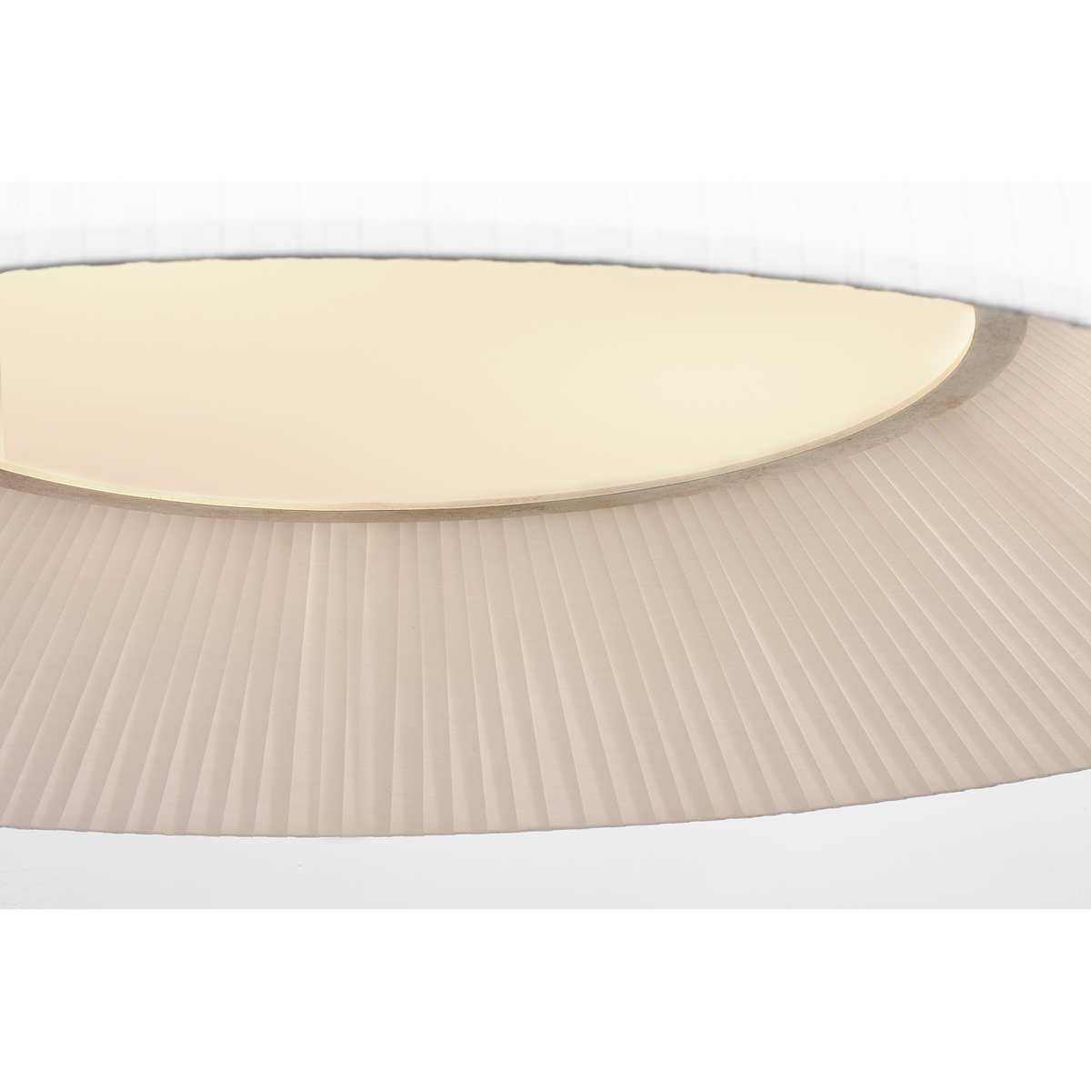 Barbara Barry Halo 27" Fabric Hanging Shade in Polished Nickel with Silk Wrapped Shade W27.25"