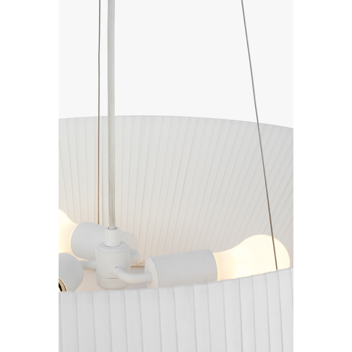 Barbara Barry Halo 27" Fabric Hanging Shade in Polished Nickel with Silk Wrapped Shade W27.25"