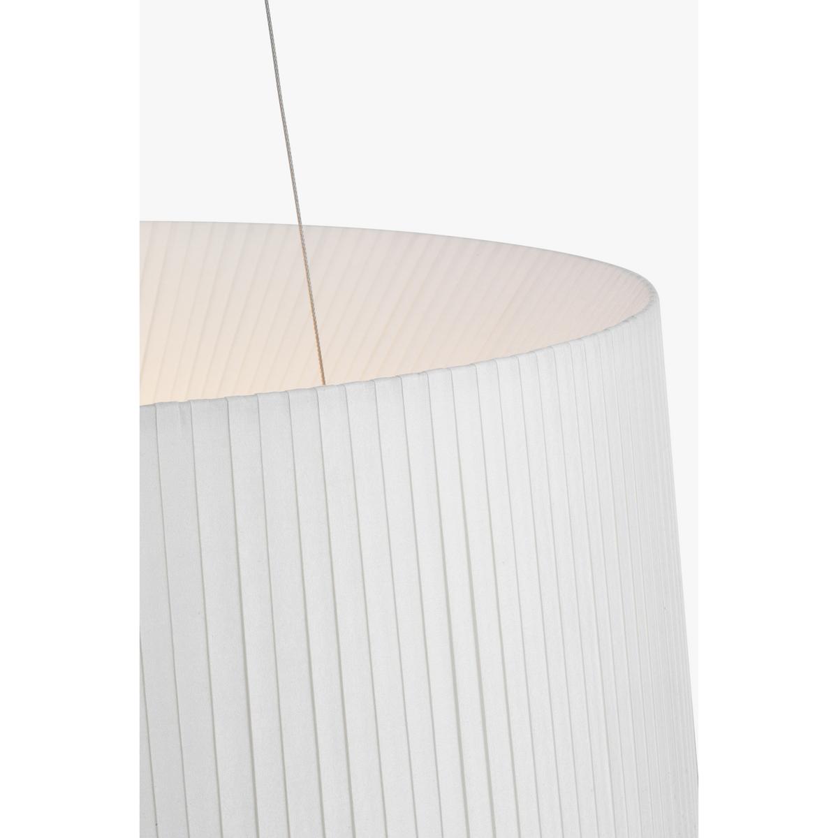 Barbara Barry Halo 27" Fabric Hanging Shade in Polished Nickel with Silk Wrapped Shade W27.25"